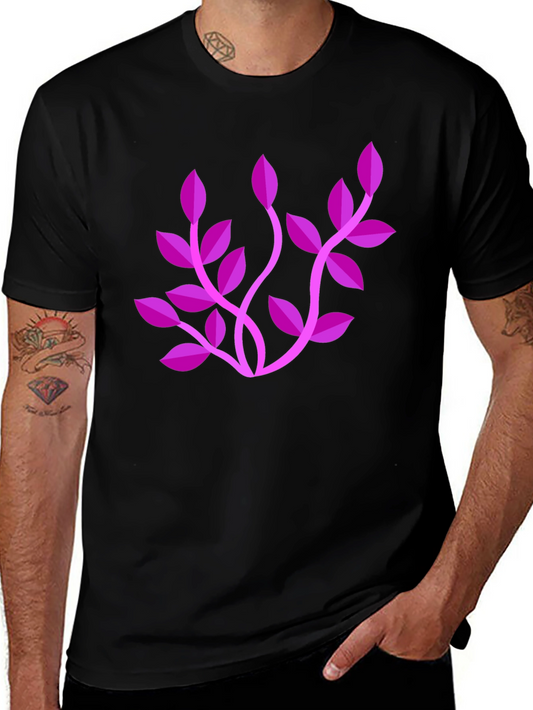 Stylish Black T-Shirt with Floral Design