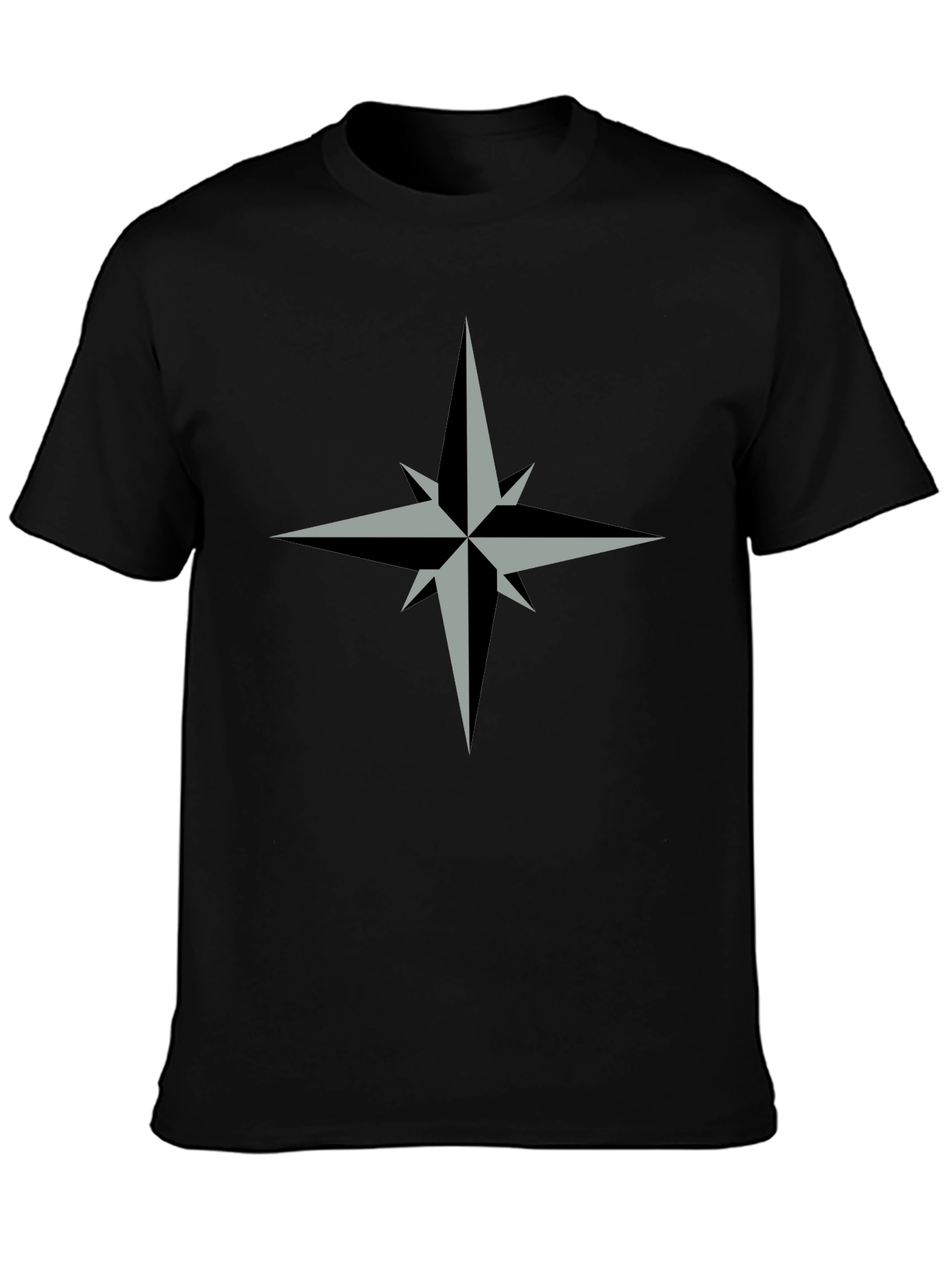 Compass Rose Graphic Tee - Stylish Black T-Shirt