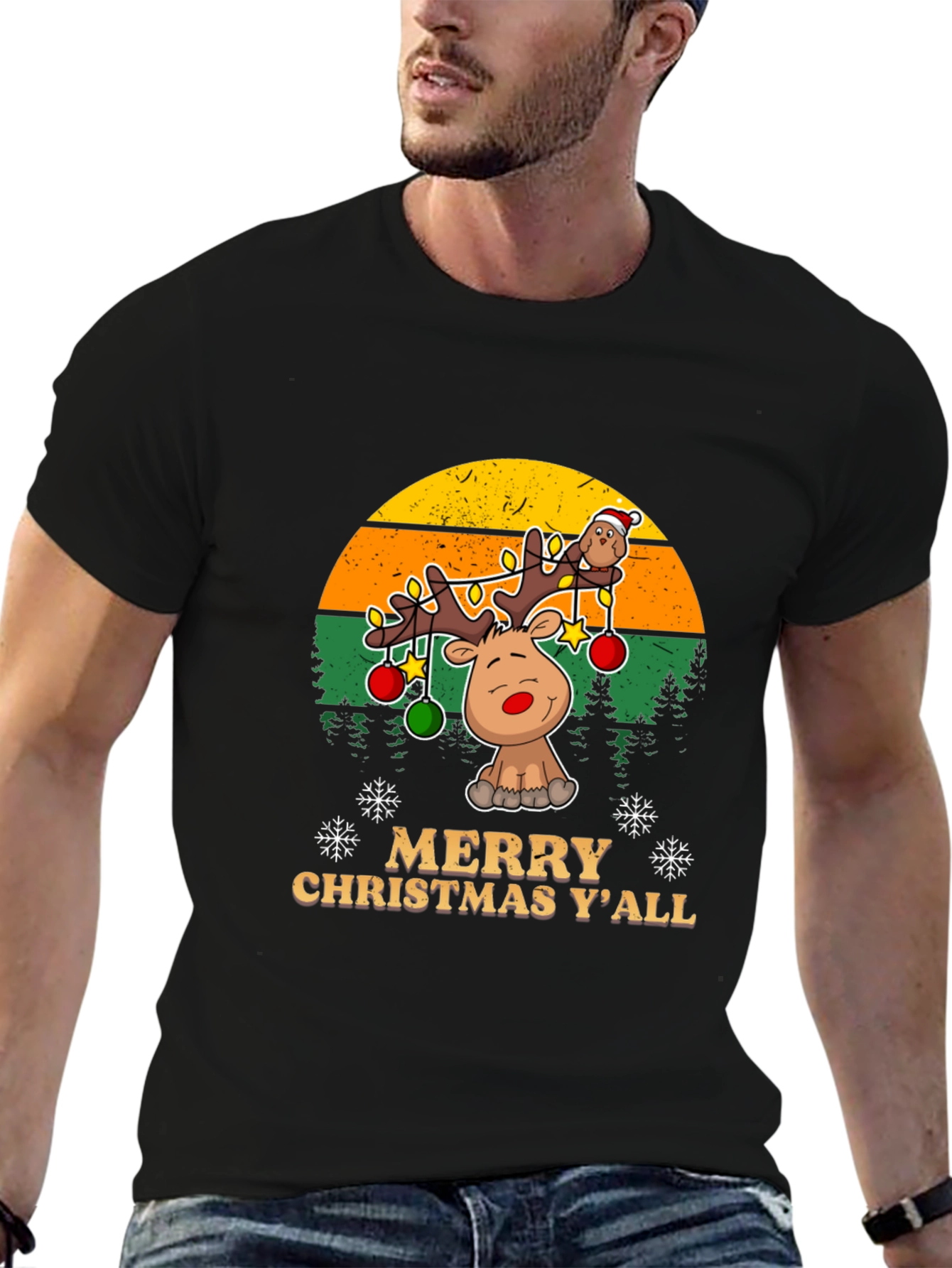 Merry Christmas Yall Reindeer T-Shirt