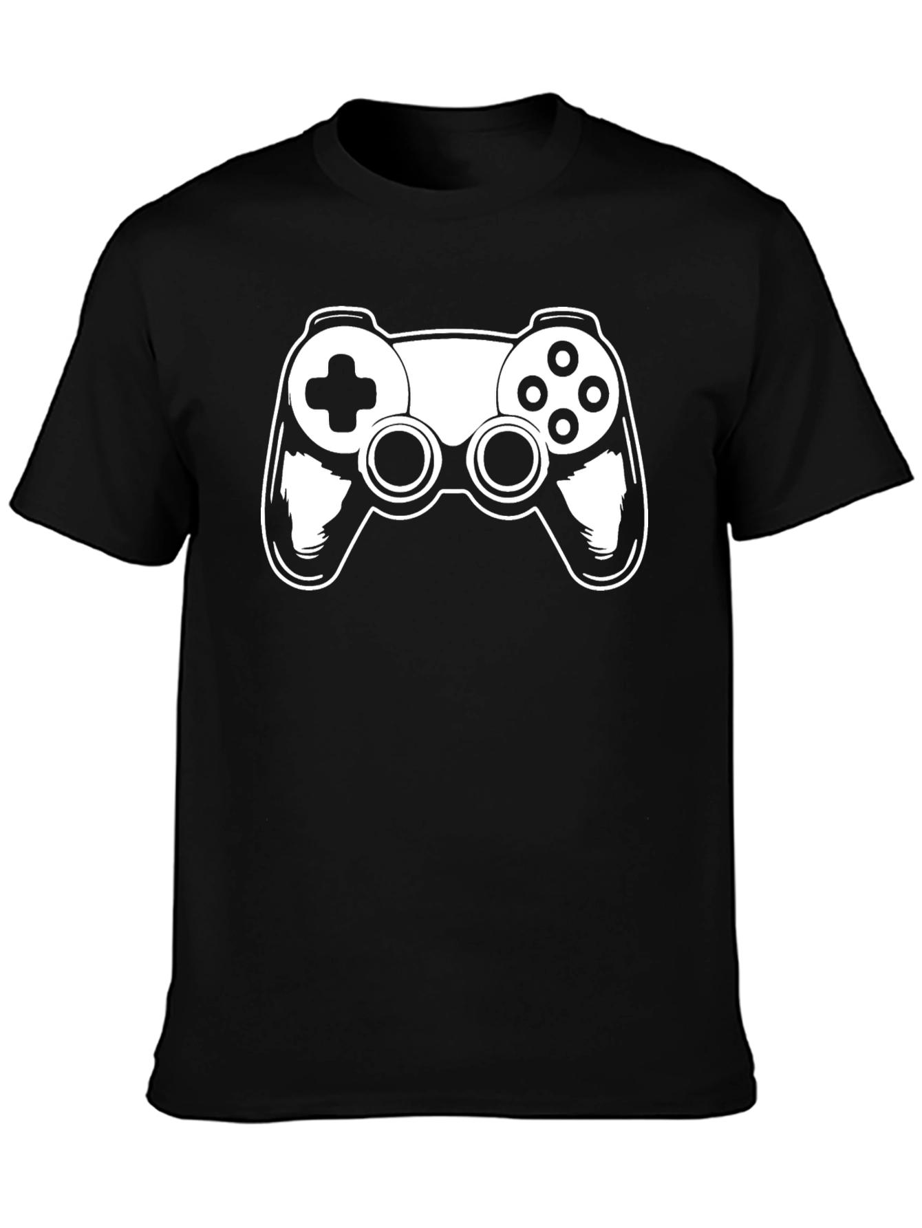 Gamers Black T-Shirt with White Controller Graphic