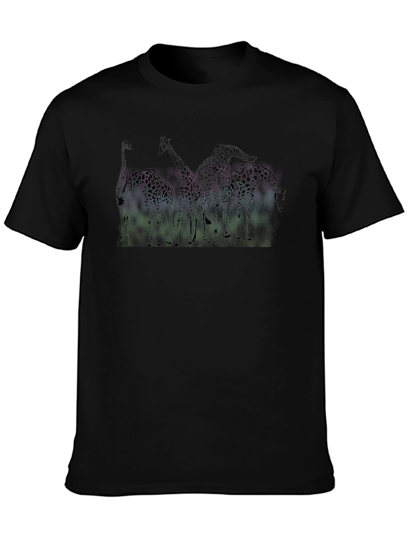 Giraffe Aurora Black T-Shirt
