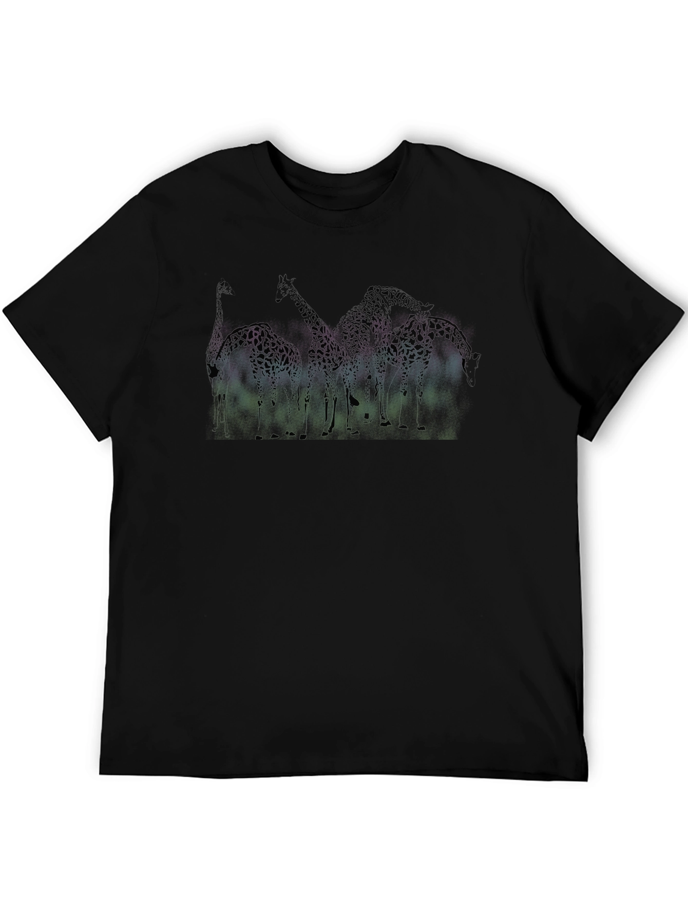 Giraffe Aurora Black T-Shirt