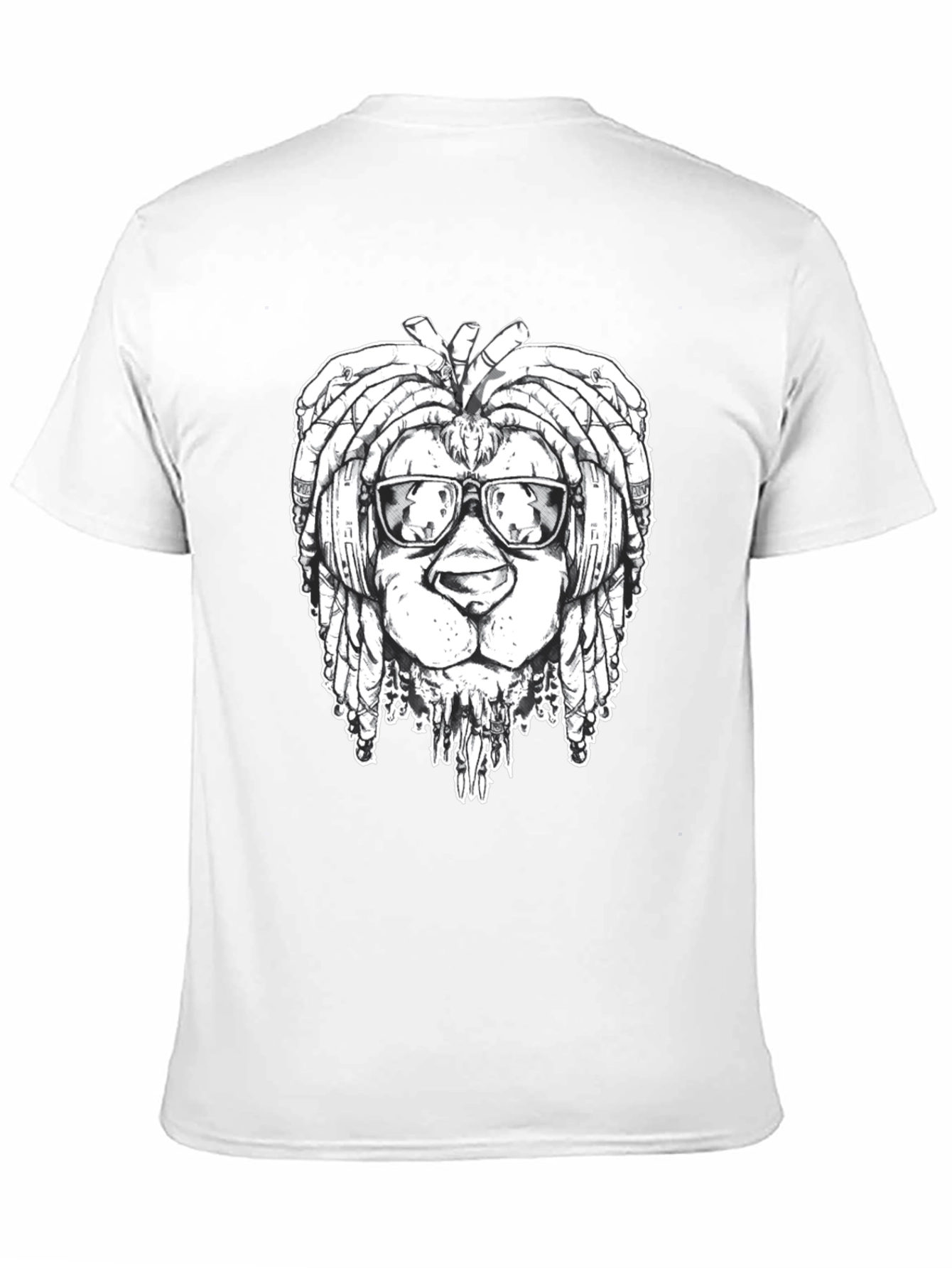 Cool Lion Dreadlocks Graphic Tee - Black