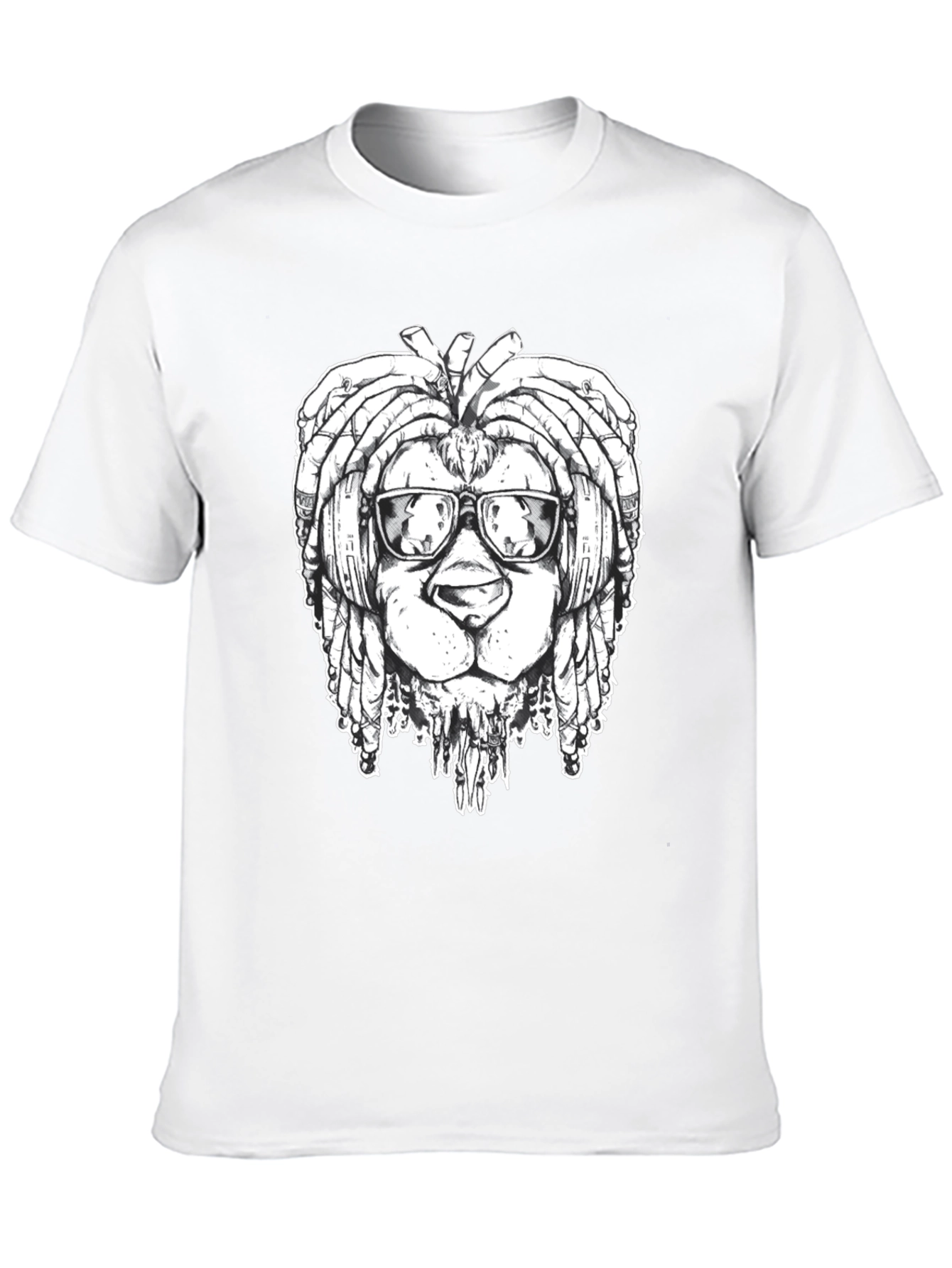 Cool Lion Dreadlocks Graphic Tee - Black