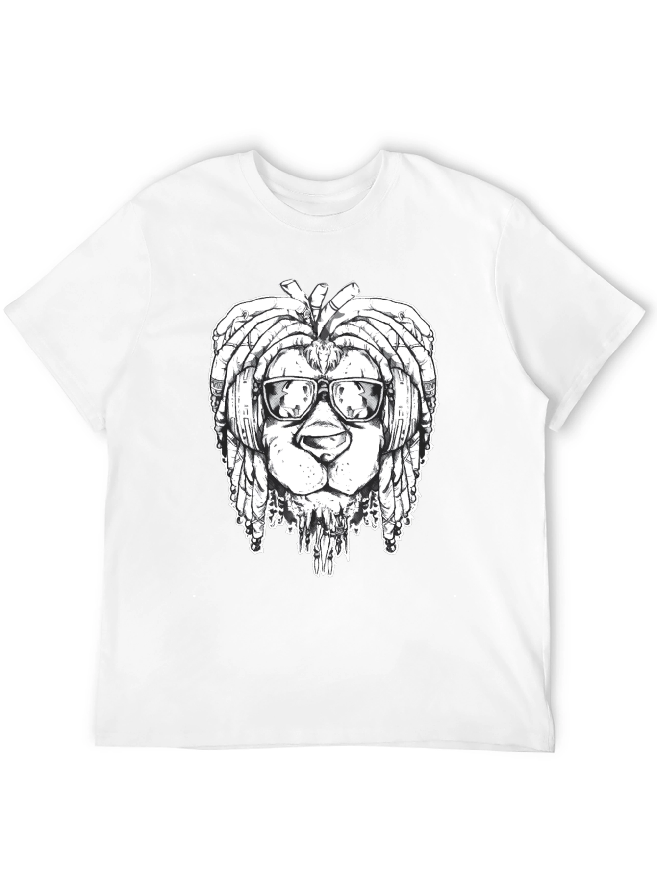 Cool Lion Dreadlocks Graphic Tee - Black