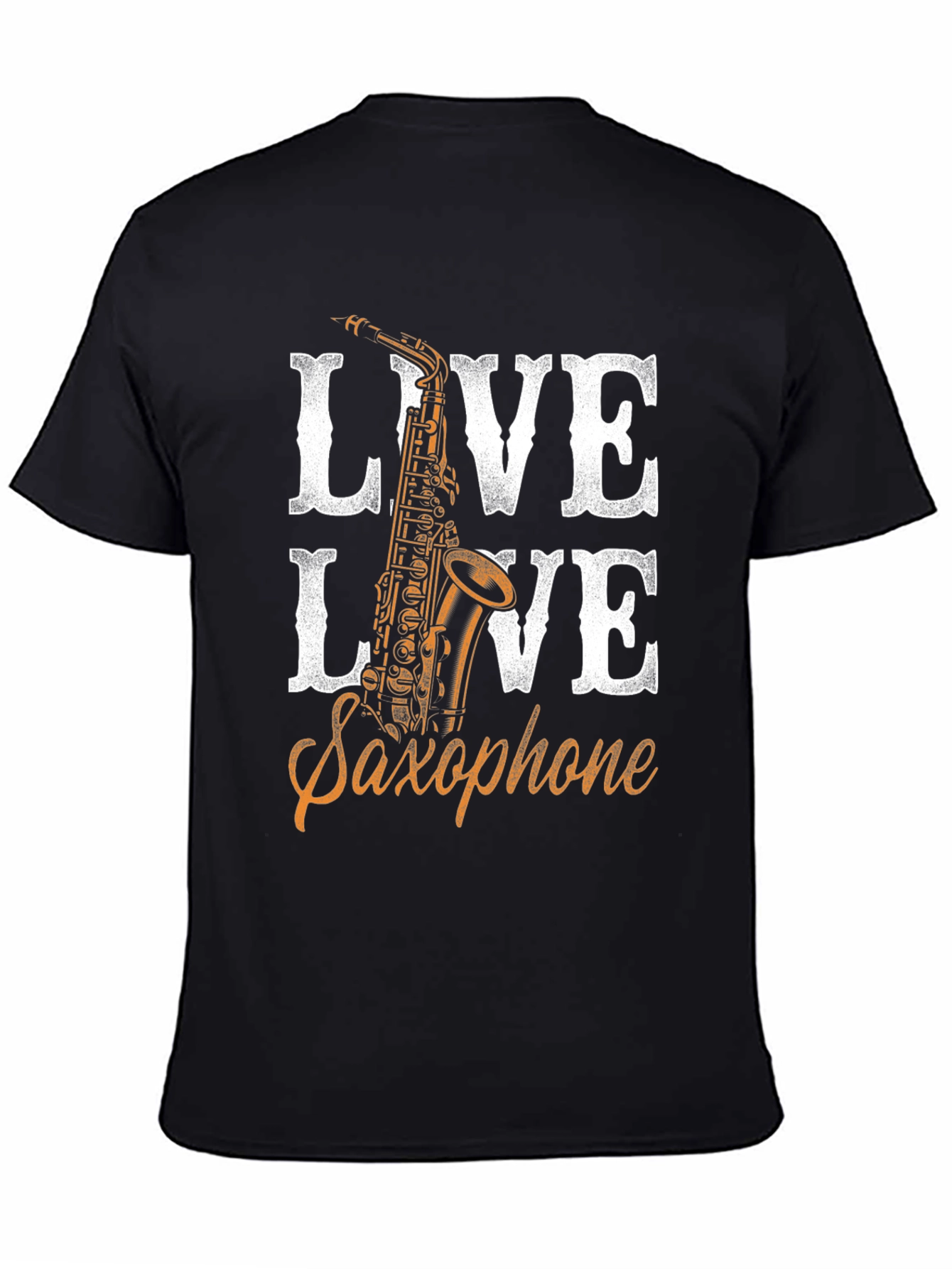 Live Saxophone T-Shirt - Black Graphic Tee