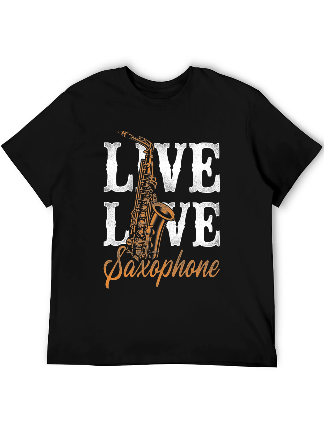 Live Saxophone T-Shirt - Black Graphic Tee