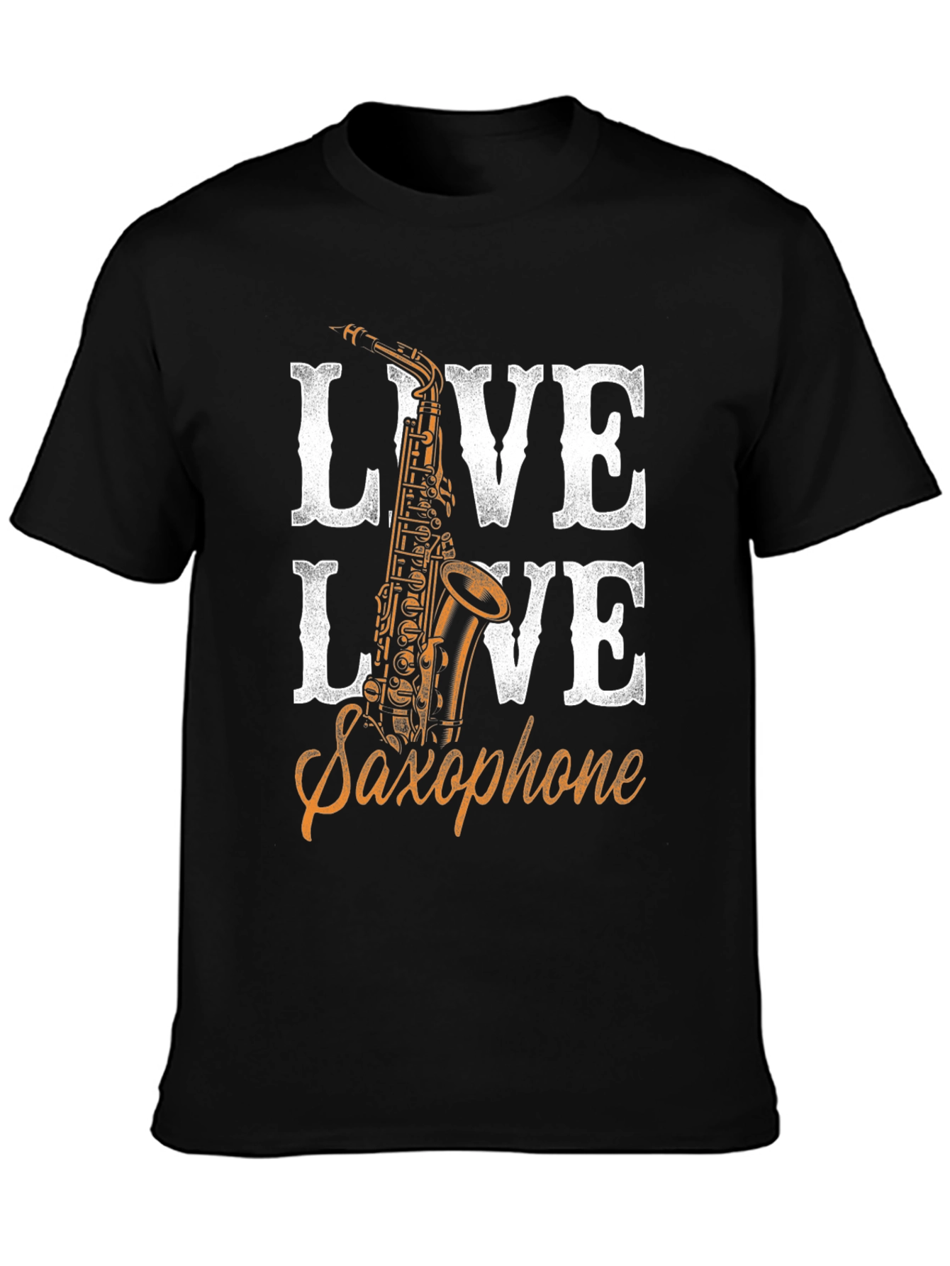 Live Saxophone T-Shirt - Black Graphic Tee