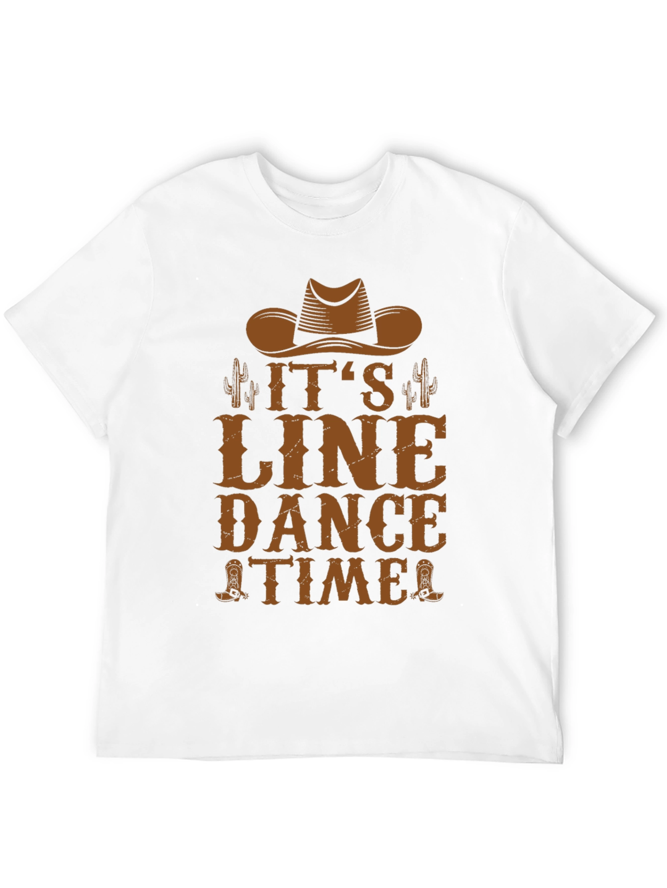 Its Line Dance Time! T-Shirt Cowboy Graphic Tee