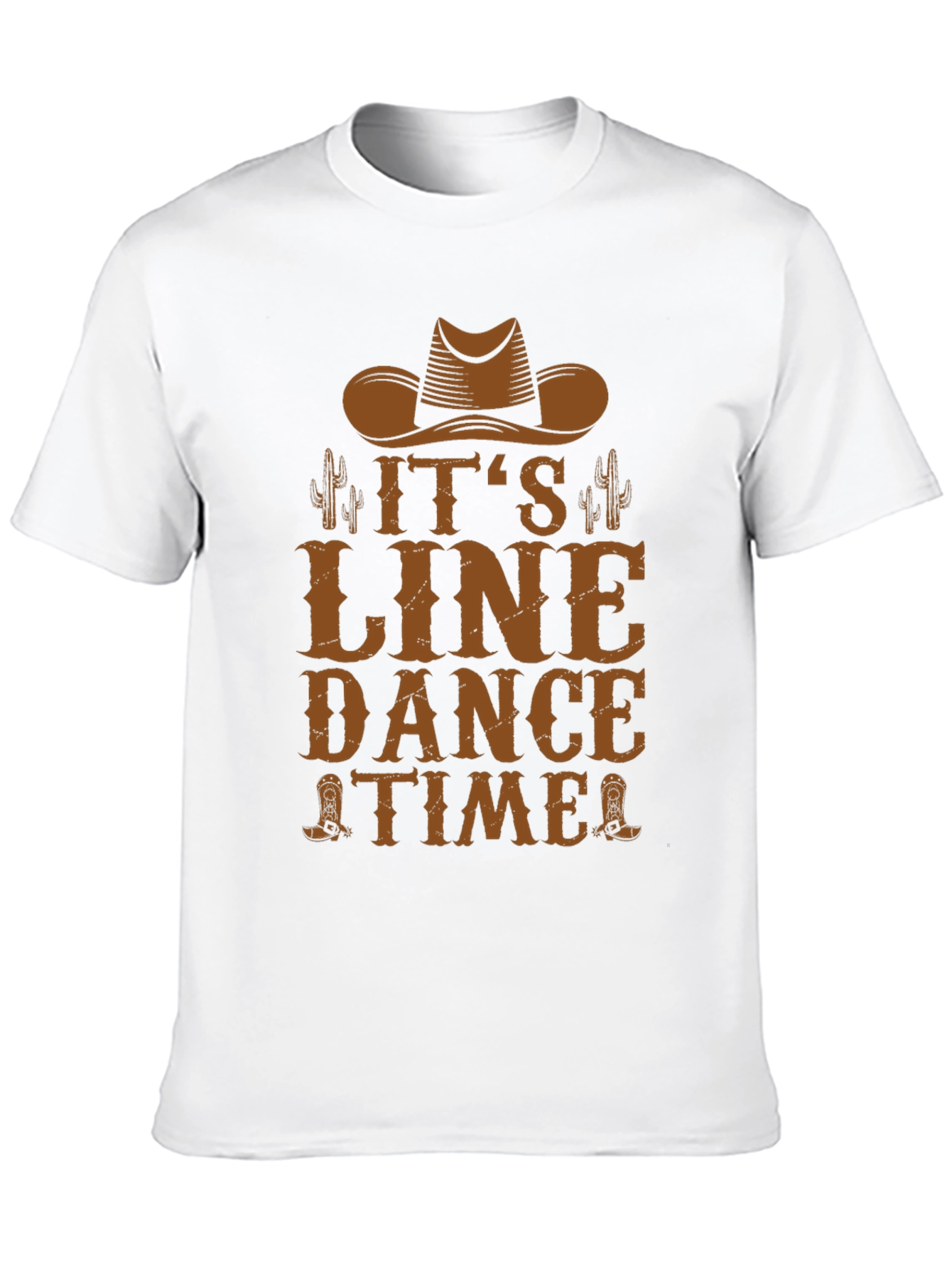 Its Line Dance Time! T-Shirt Cowboy Graphic Tee