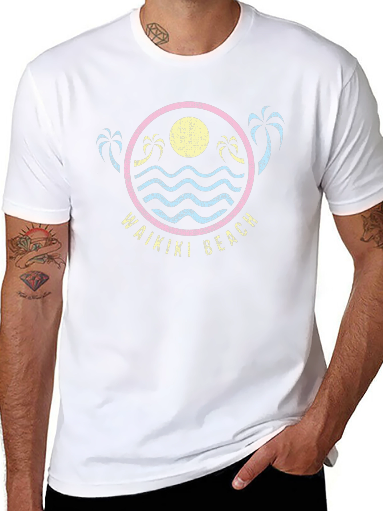 Waikiki Beach Graphic Tee - Island Style