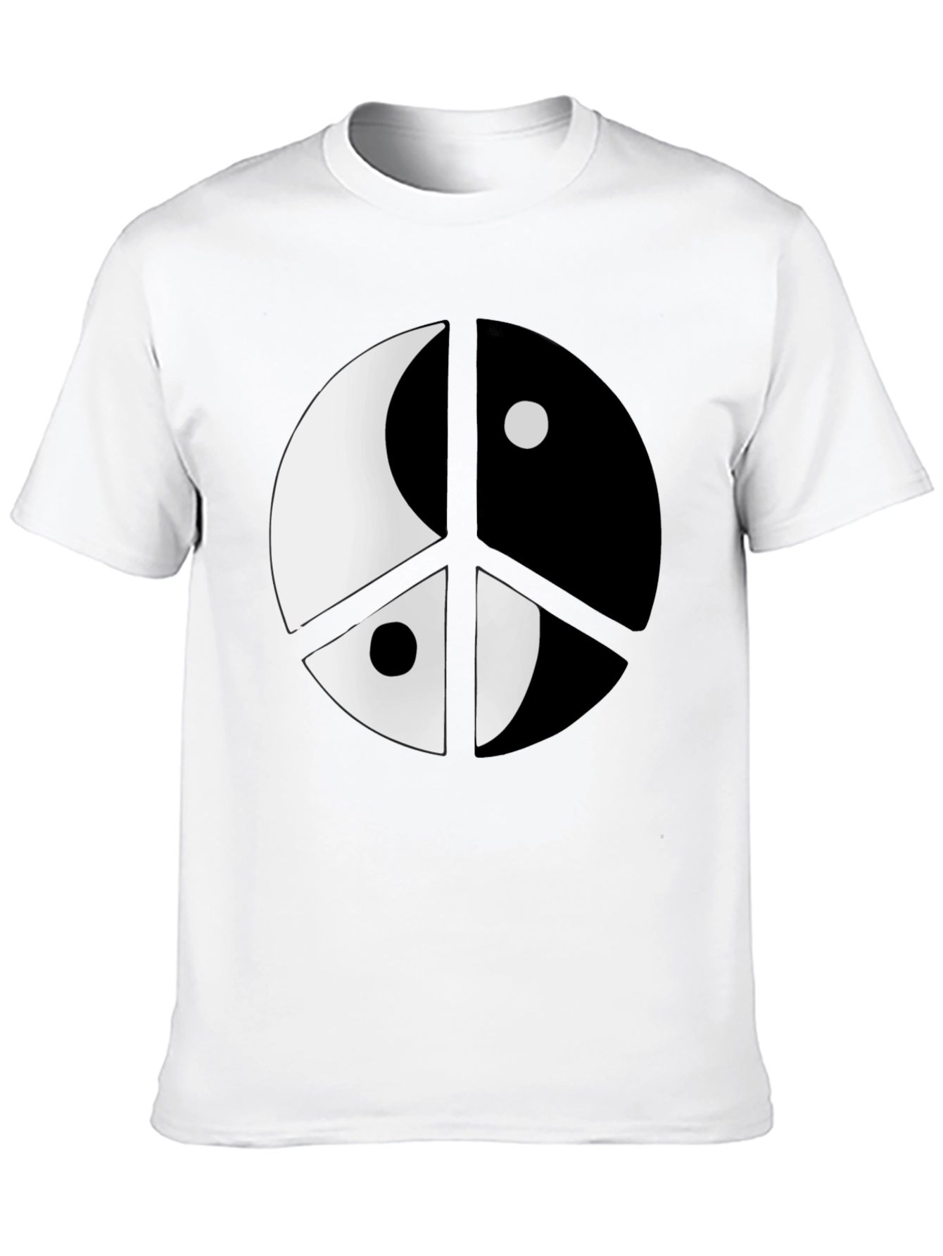 Yin Yang Peace Sign Black T-Shirt