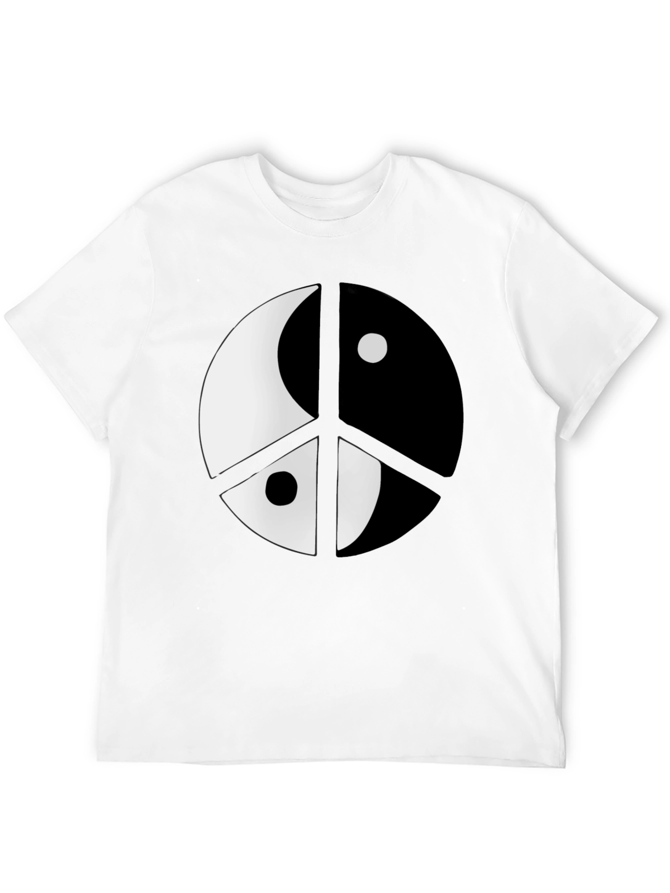 Yin Yang Peace Sign Black T-Shirt