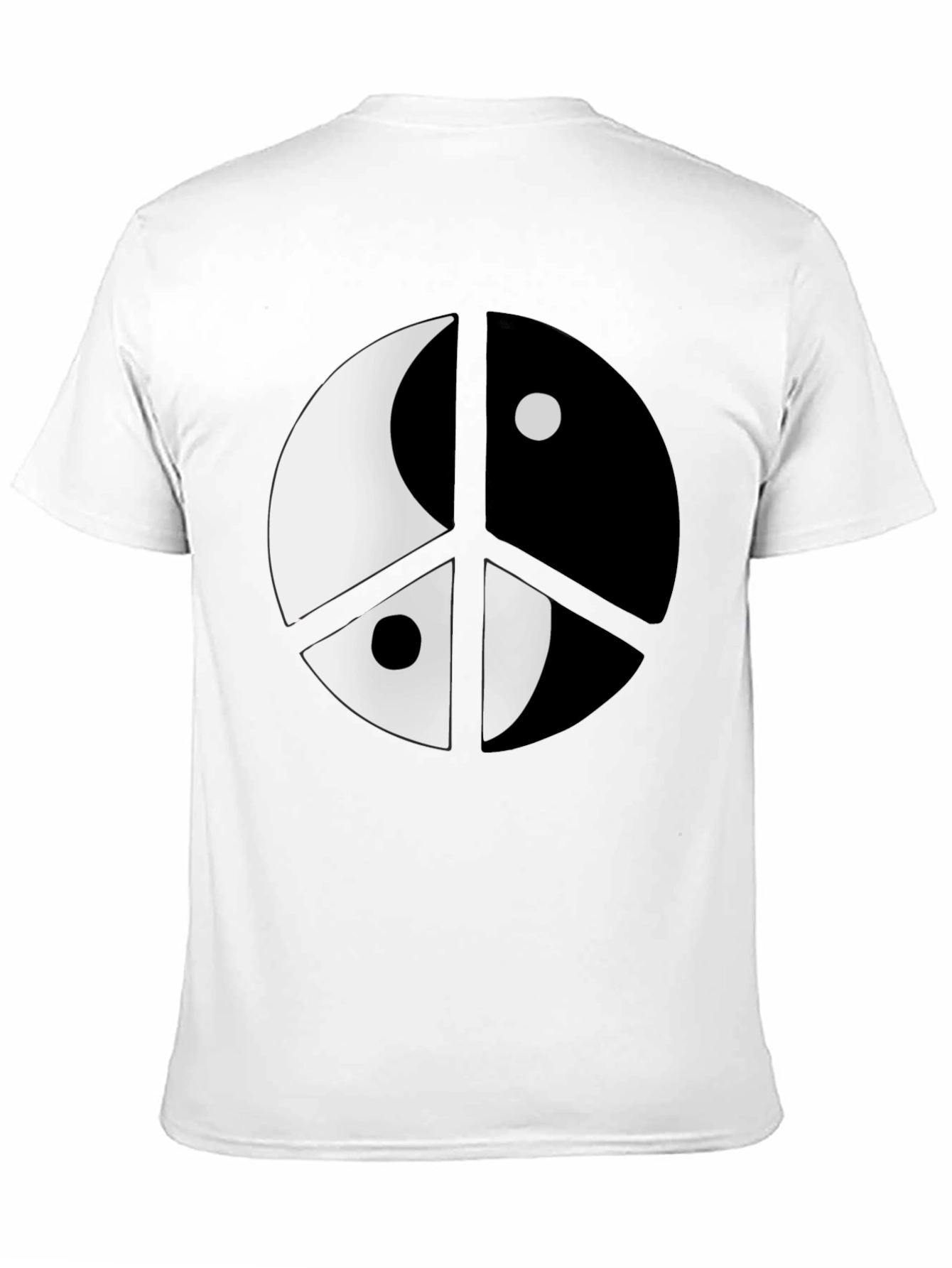 Yin Yang Peace Sign Black T-Shirt