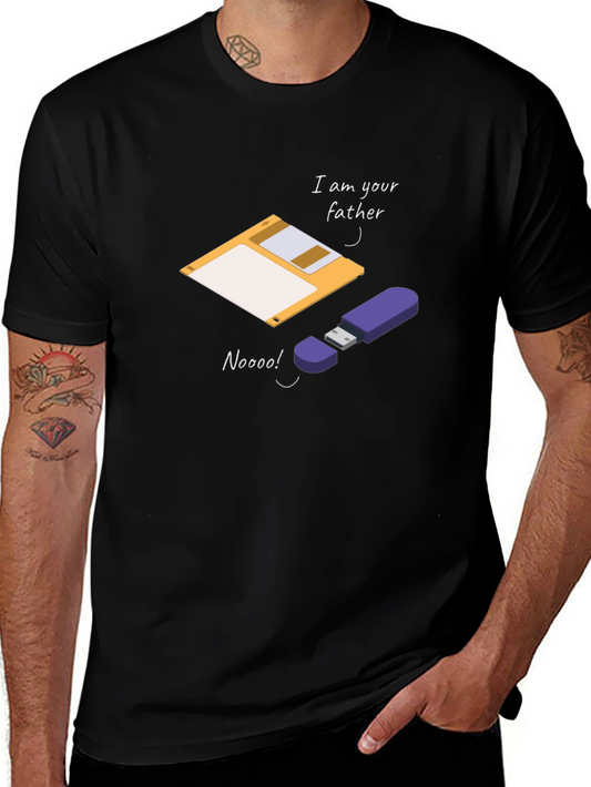 Funny Fathers Day Geek T-Shirt: Floppy Disk & USB