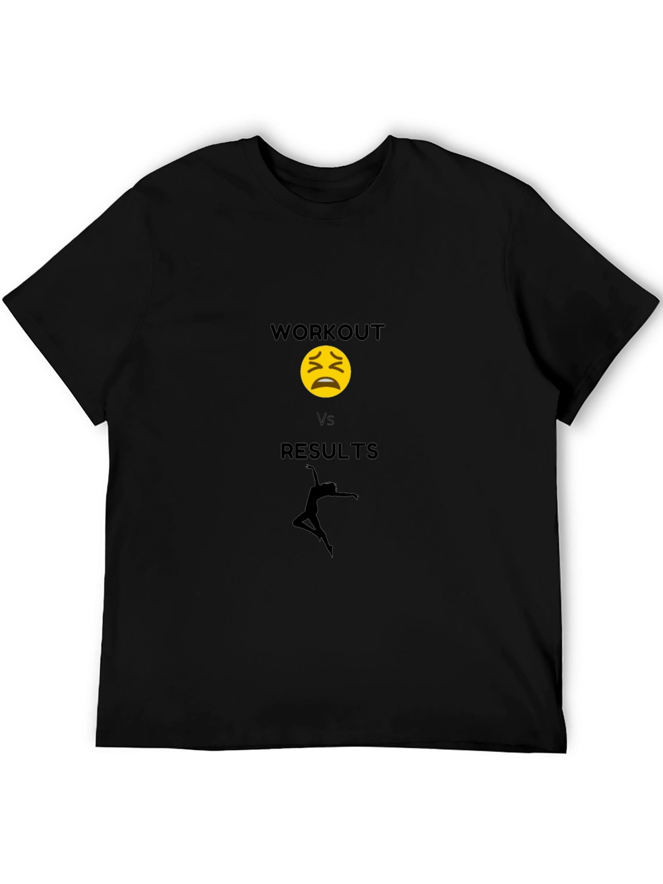 Workout vs Results Black Graphic T-Shirt