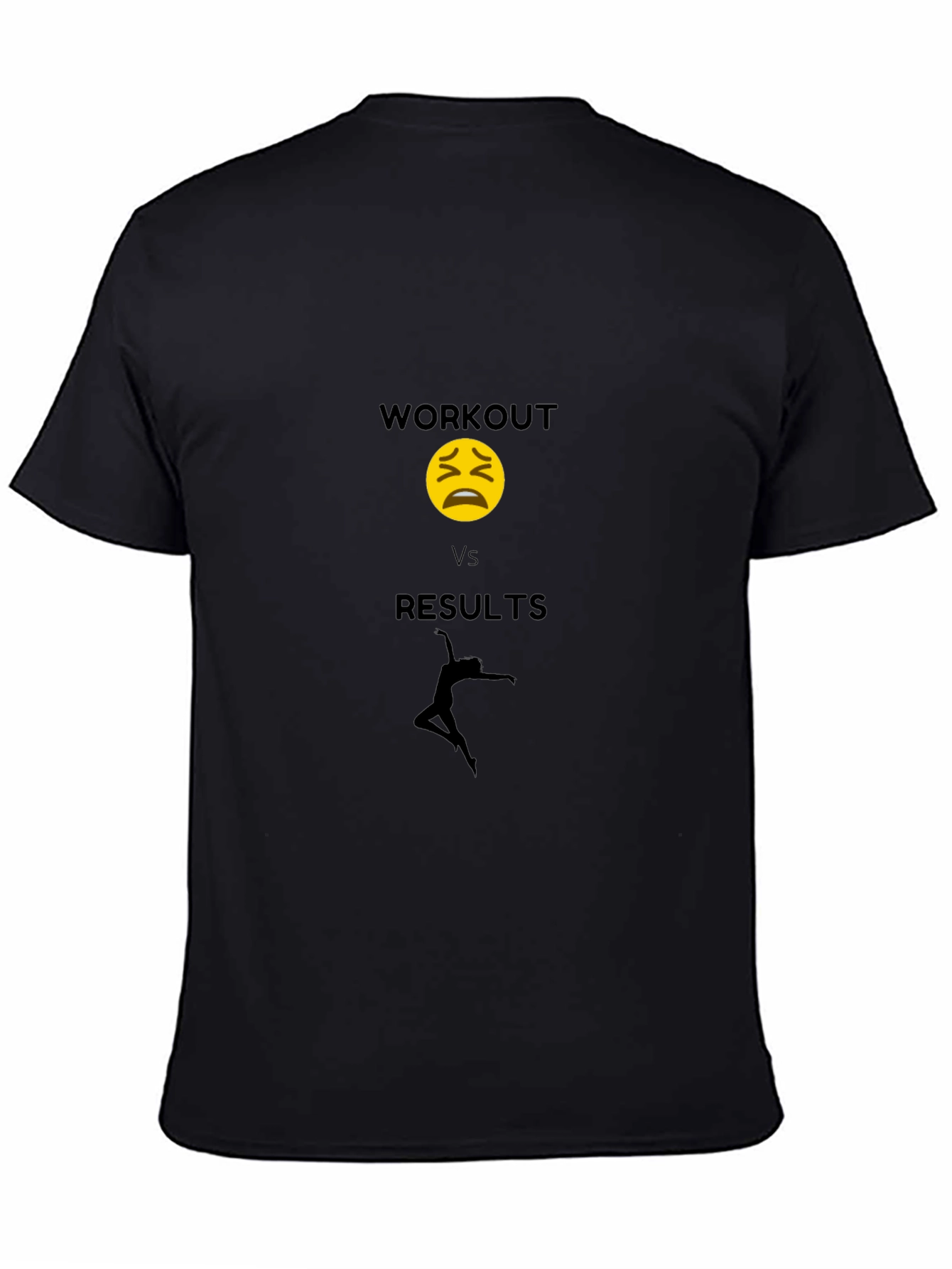 Workout vs Results Black Graphic T-Shirt