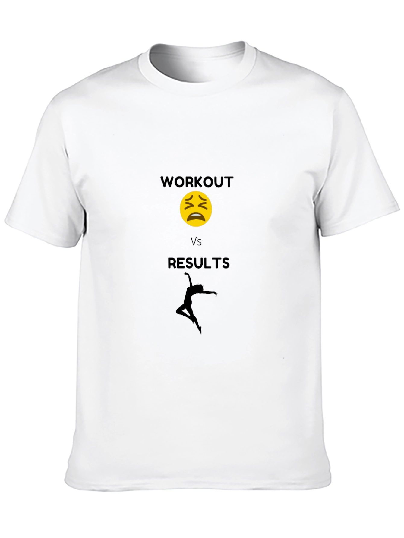 Workout vs Results Black Graphic T-Shirt