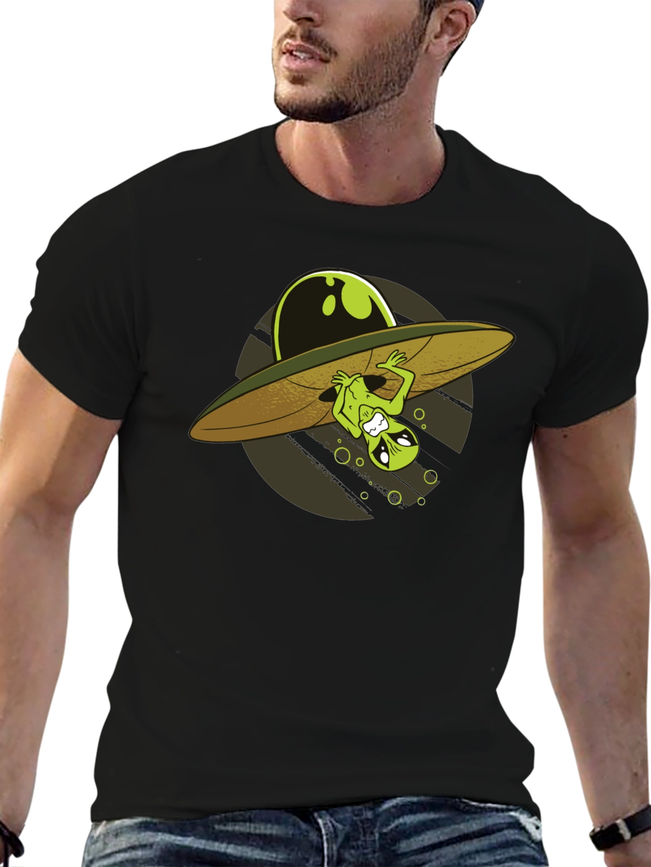 Alien Abduction T-Shirt - Novelty UFO Design