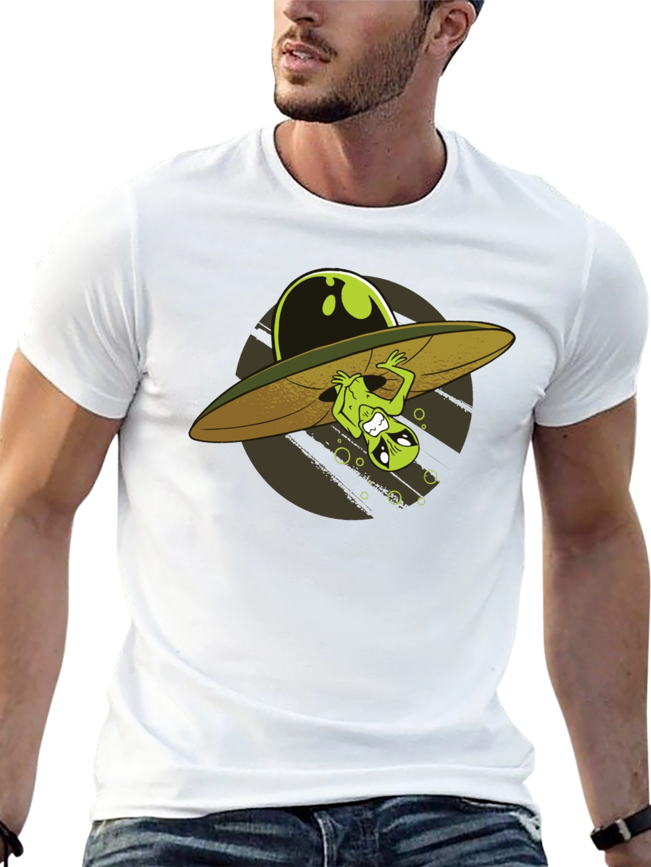 Alien Abduction T-Shirt - Novelty UFO Design