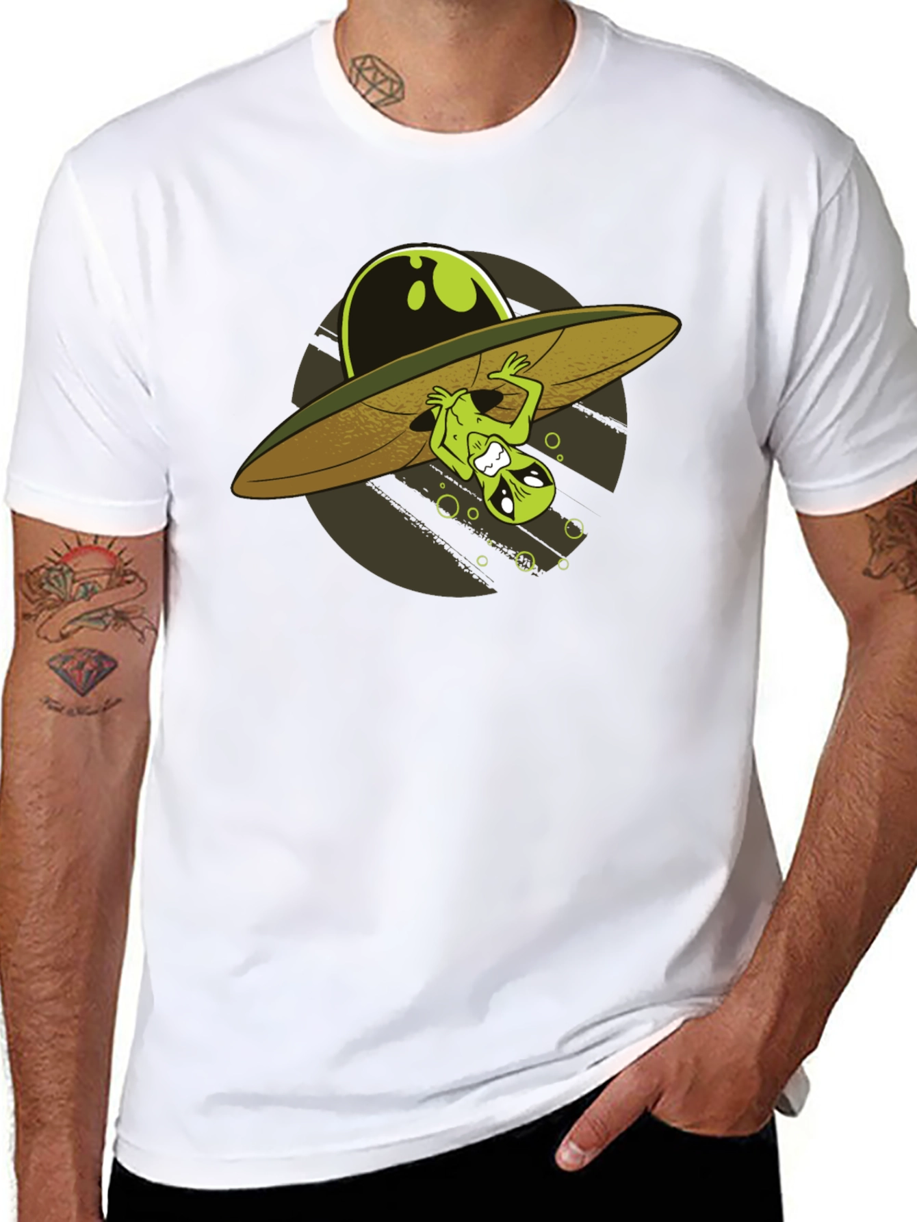 Alien Abduction T-Shirt - Novelty UFO Design