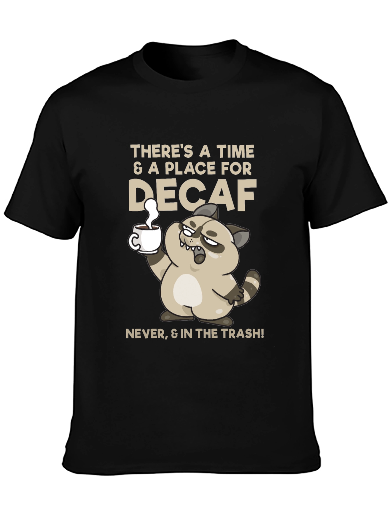 Funny Decaf Coffee Racoon T-Shirt