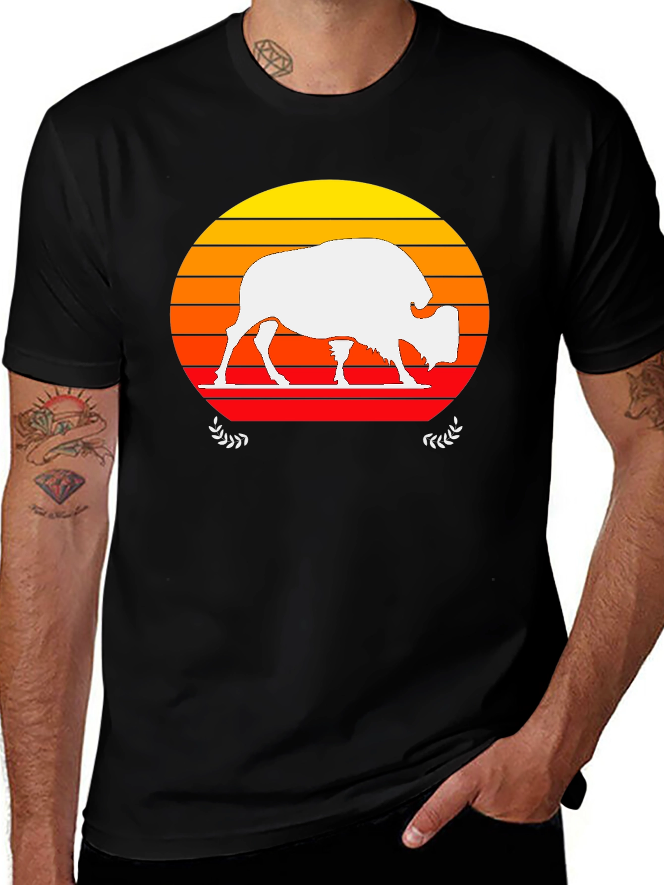 Sunset Buffalo Graphic T-Shirt
