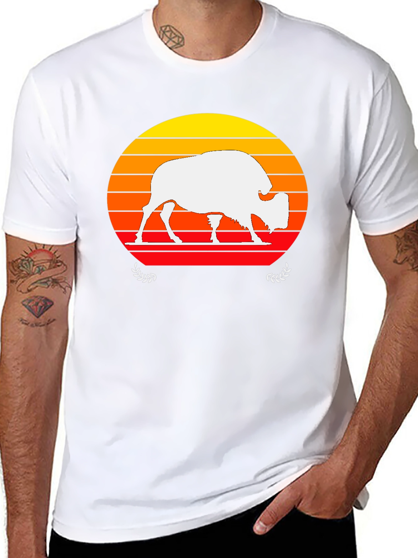 Sunset Buffalo Graphic T-Shirt