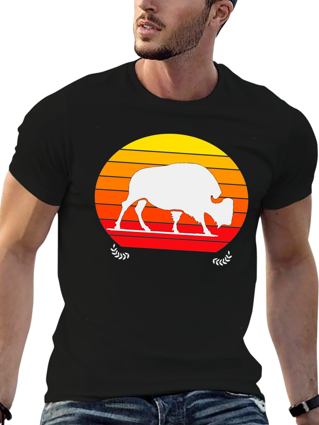 Sunset Buffalo Graphic T-Shirt