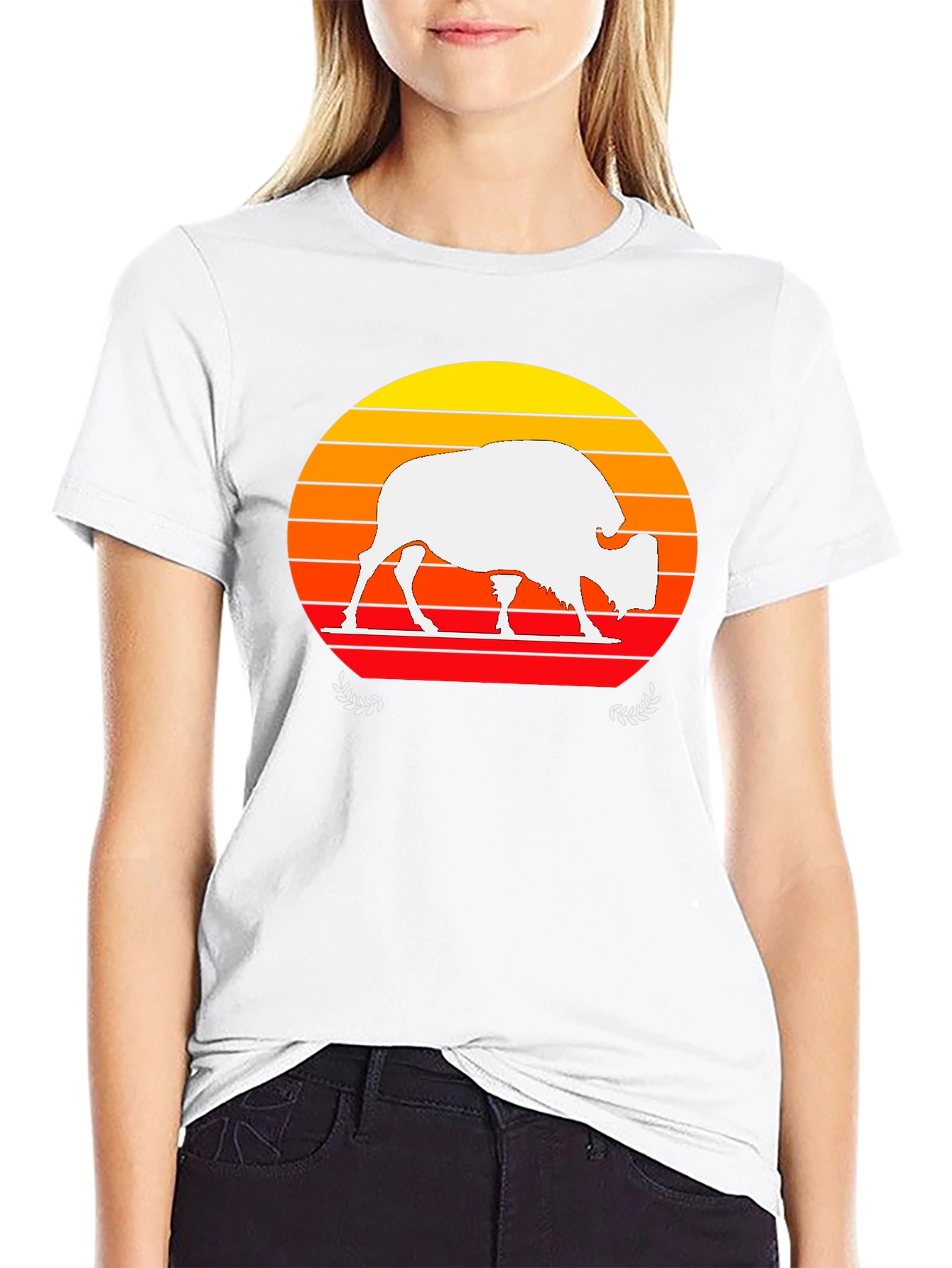 Sunset Buffalo Graphic T-Shirt