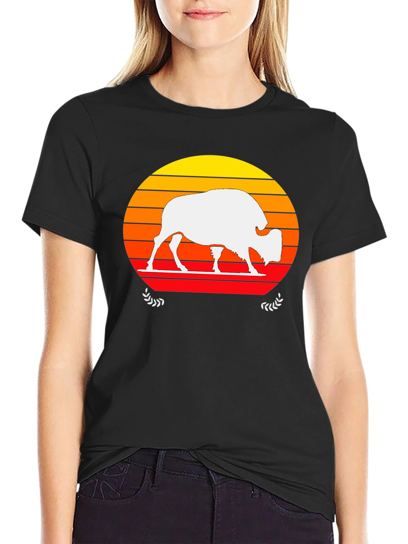 Sunset Buffalo Graphic T-Shirt