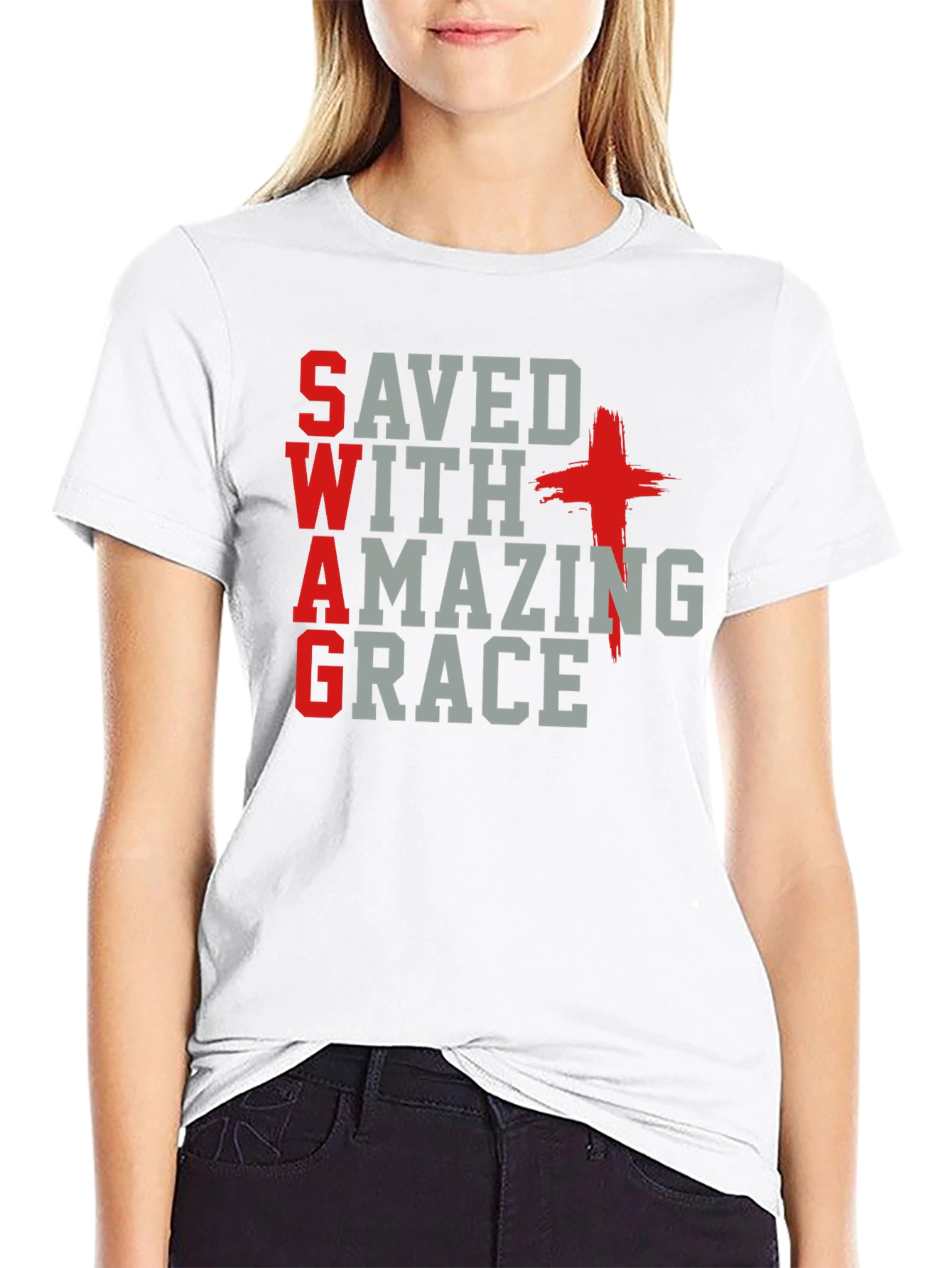 Saved With Amazing Grace Christian T-Shirt