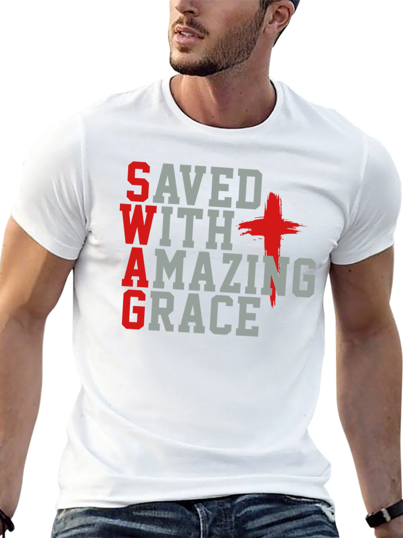 Saved With Amazing Grace Christian T-Shirt