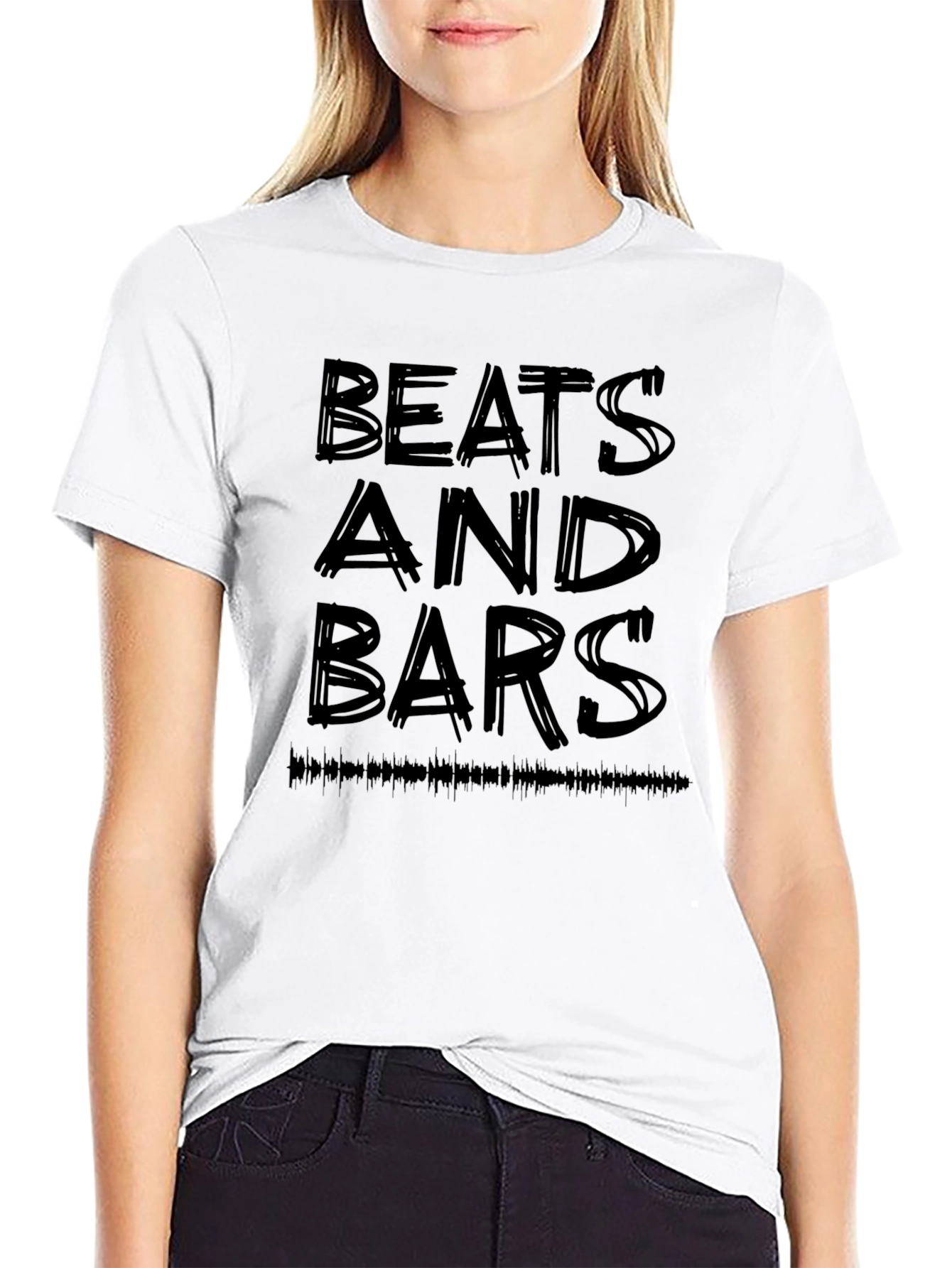 Beats and Bars Graphic Black T-Shirt