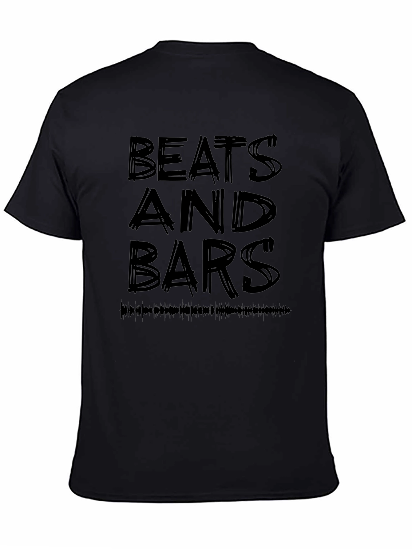 Beats and Bars Graphic Black T-Shirt