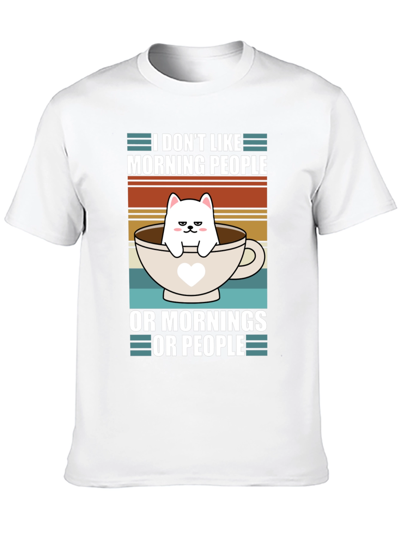 Funny I Dont Like Morning People Cat T-Shirt