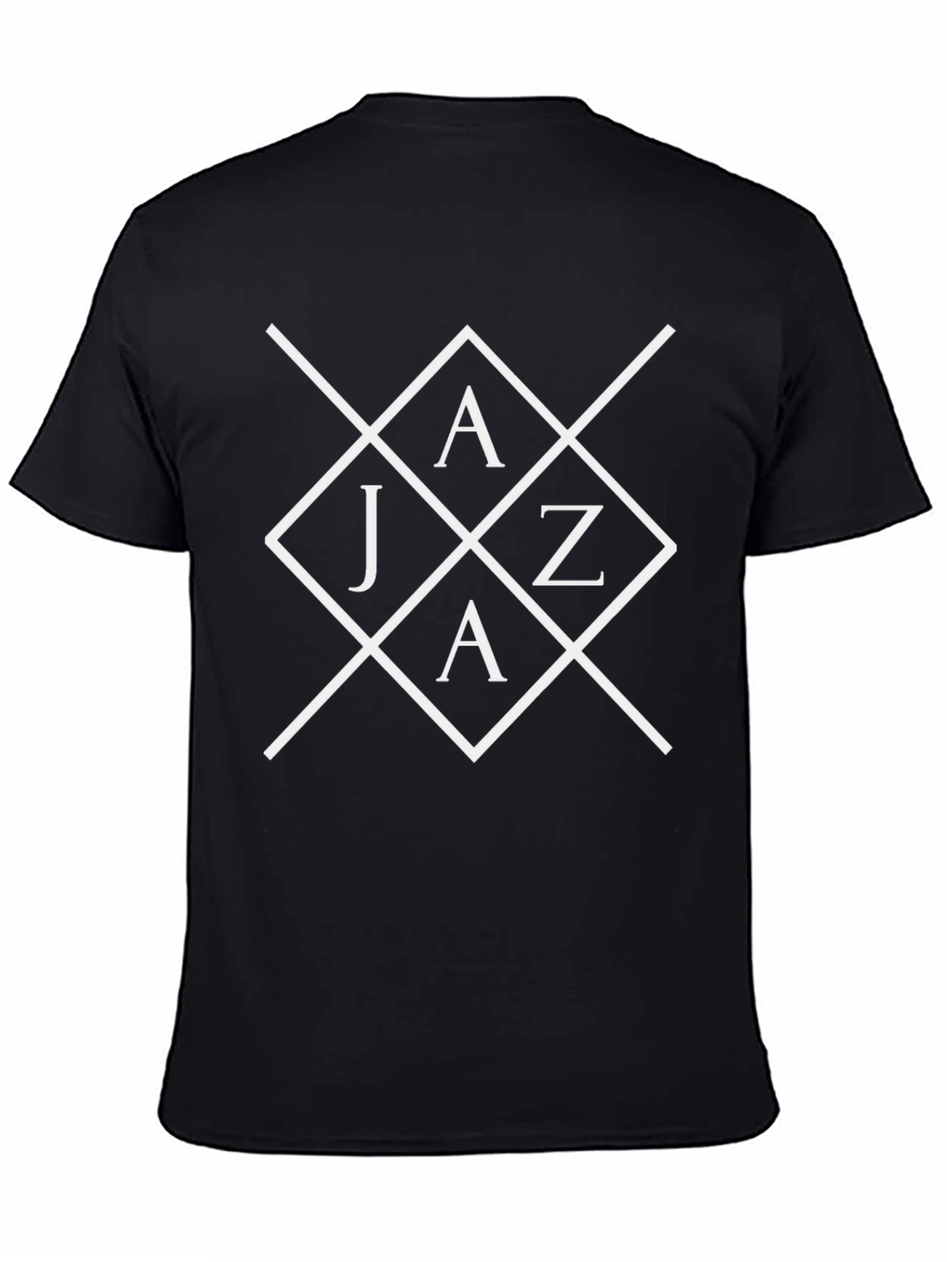 Stylish Black Graphic Tee with Geometric AJZA Design