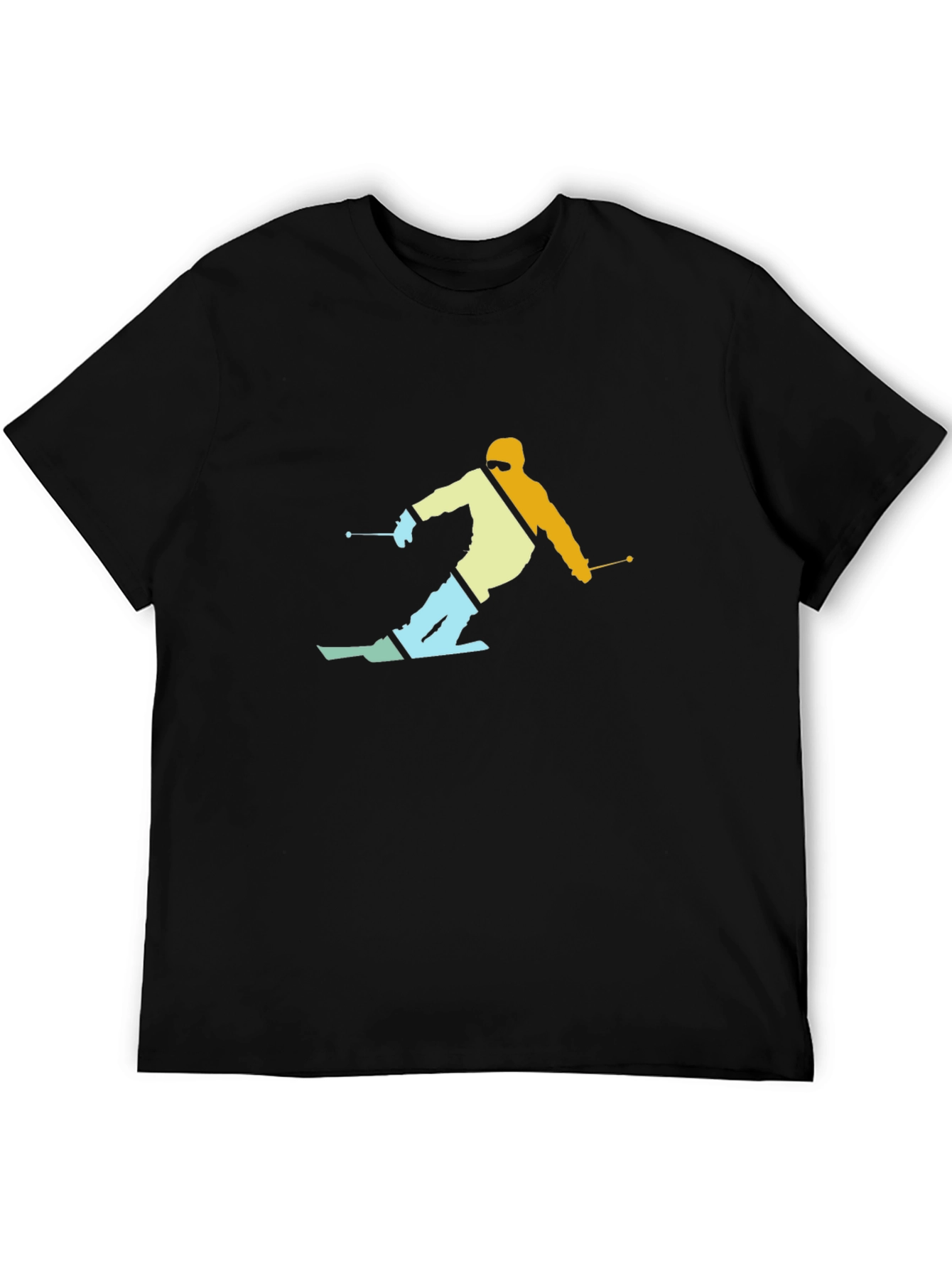 Retro Skier Graphic T-Shirt - Black
