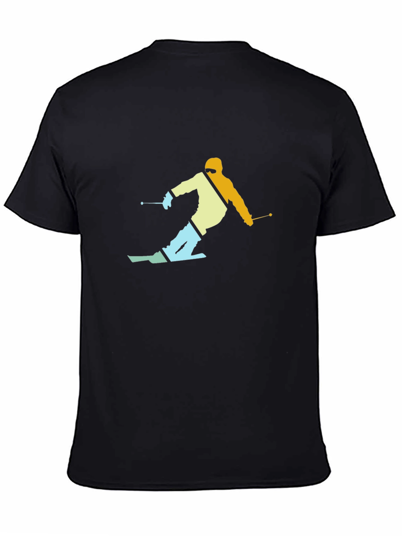 Retro Skier Graphic T-Shirt - Black