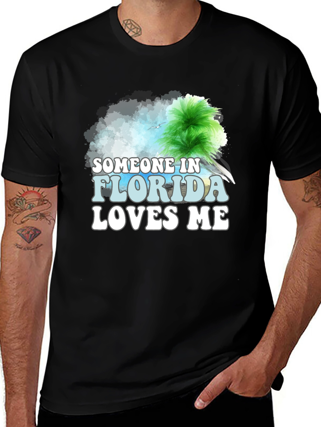 Someone in Florida Loves Me Black T-Shirt