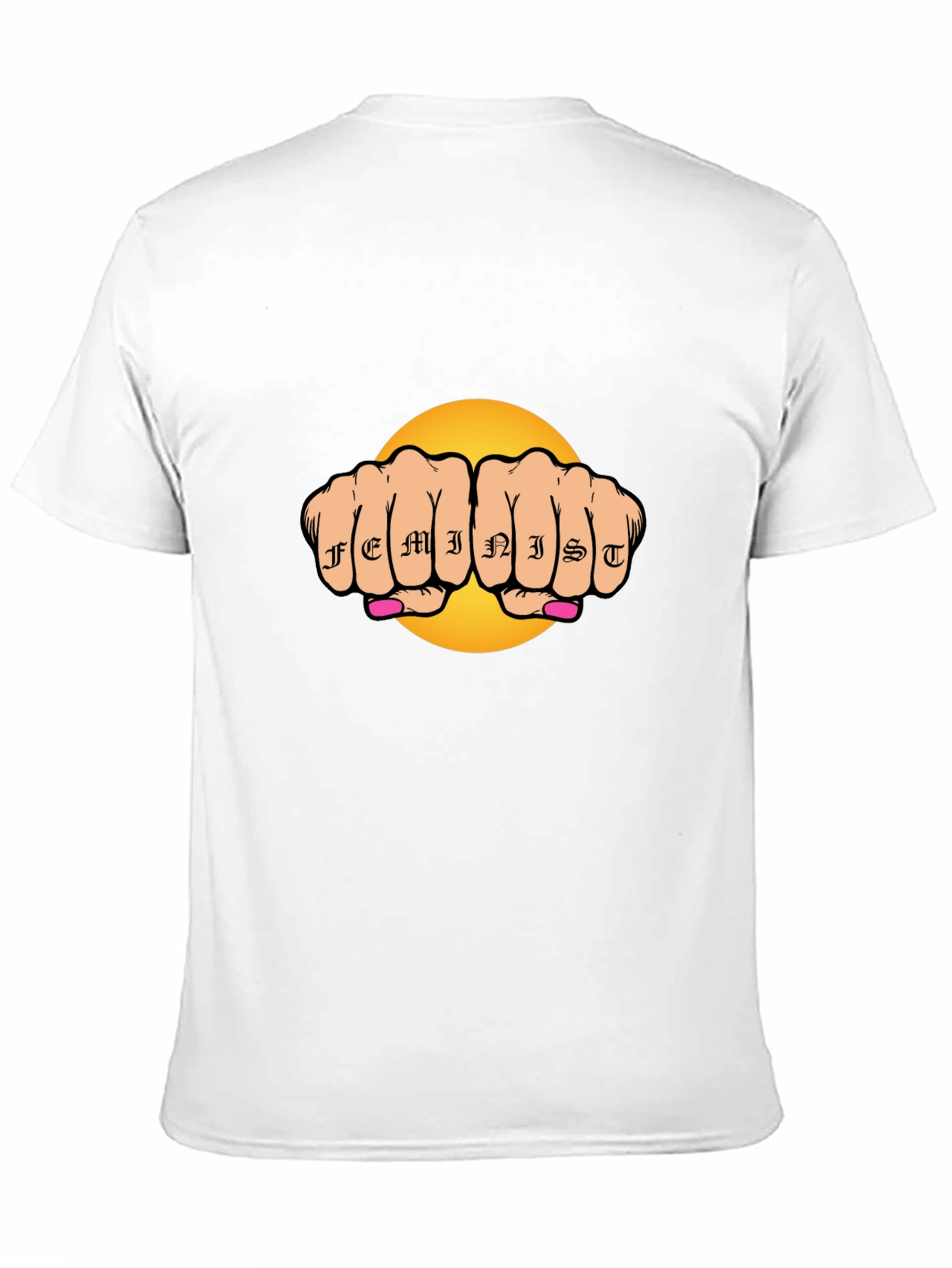 Feminist Tattoo Fist Graphic Black T-Shirt