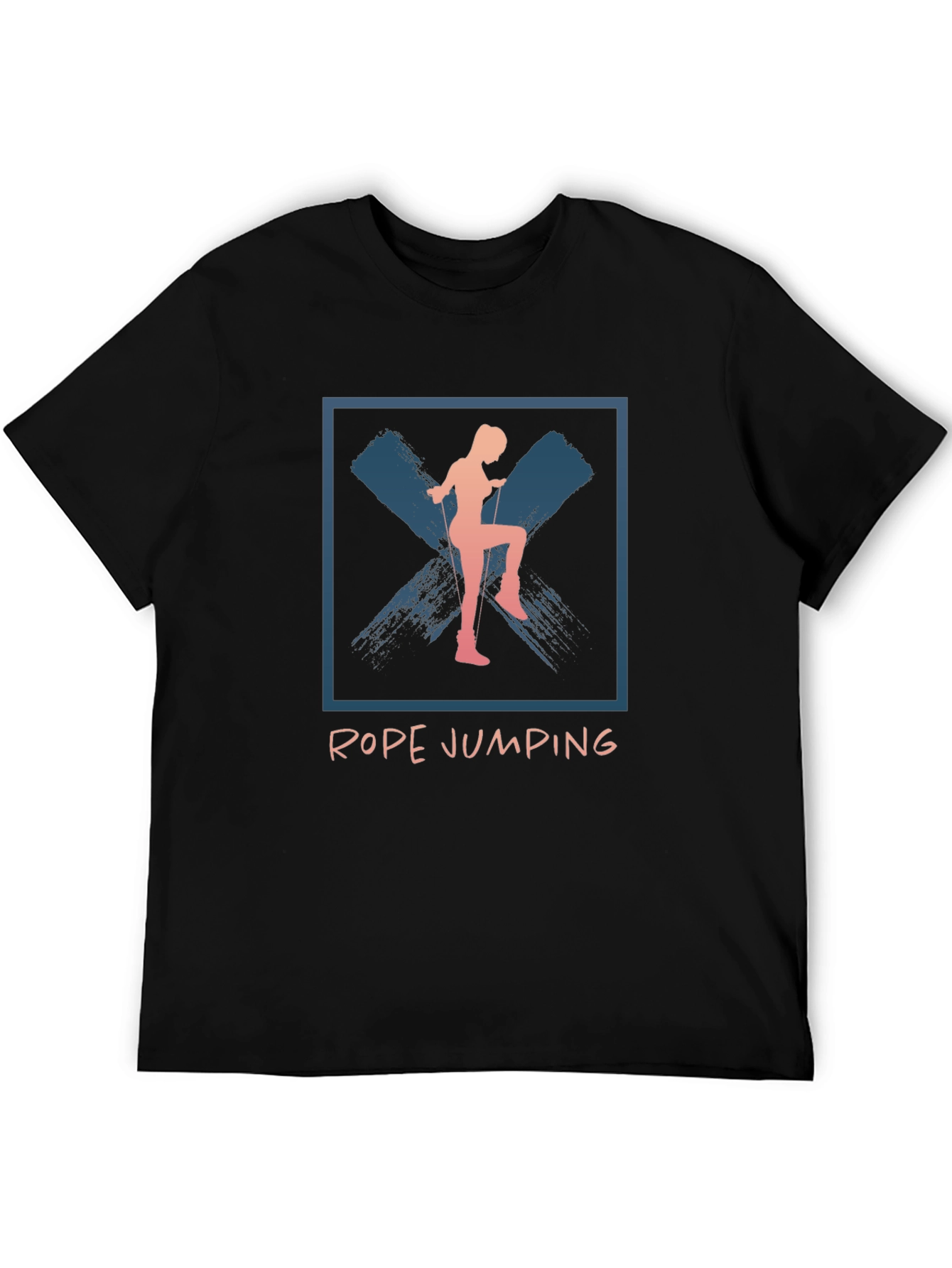 Rope Jumping Graphic Tee - Unisex Black T-Shirt