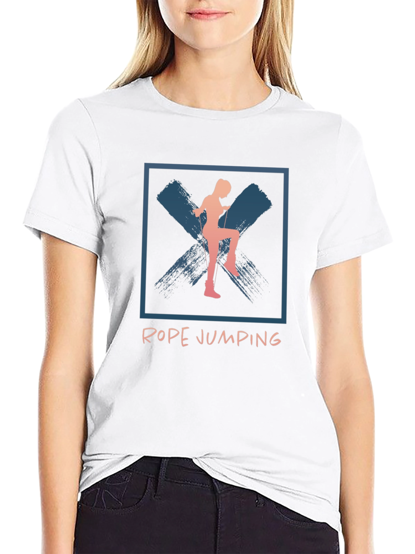 Rope Jumping Graphic Tee - Unisex Black T-Shirt