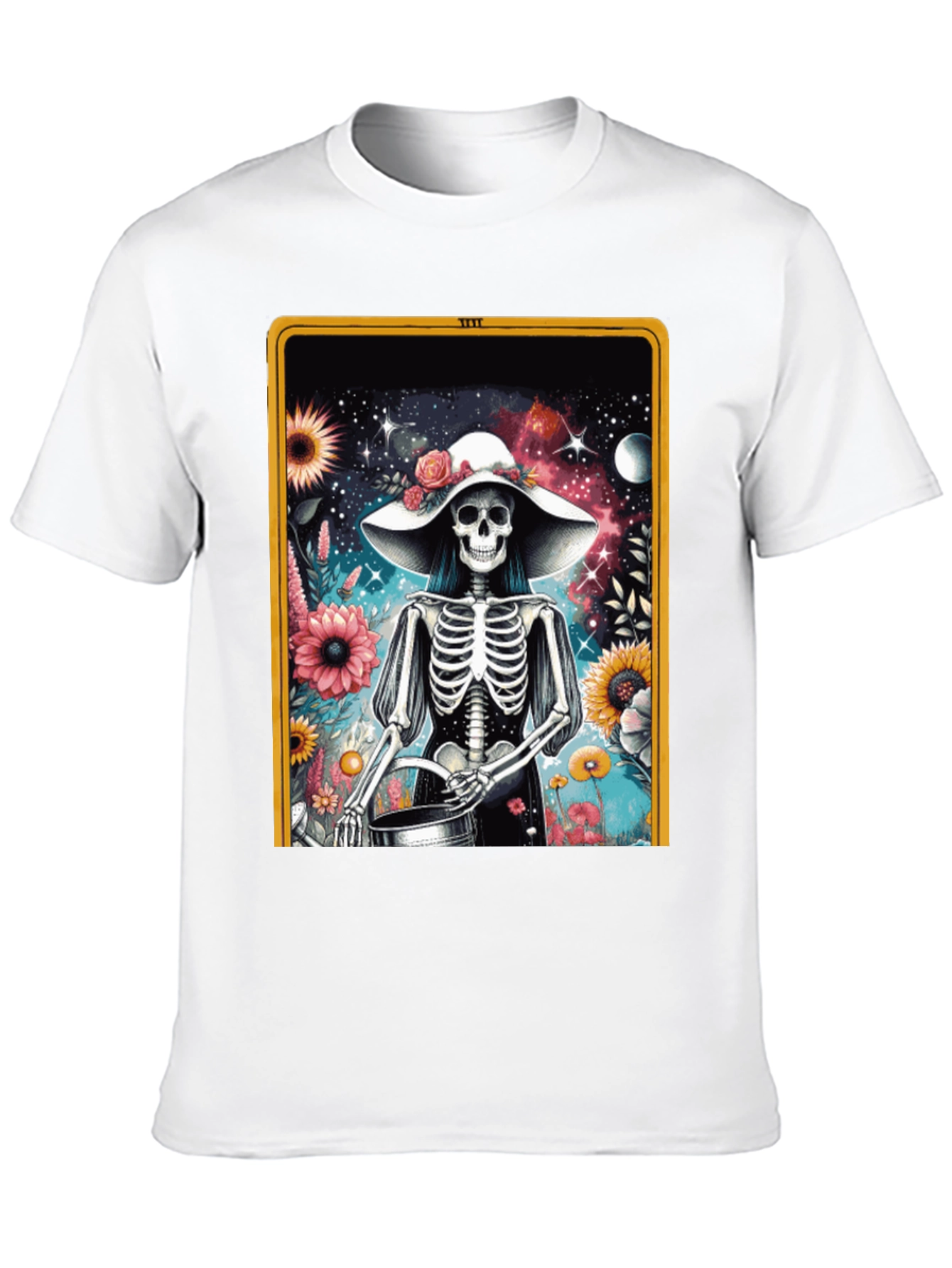 Floral Skeleton Tarot Card T-Shirt