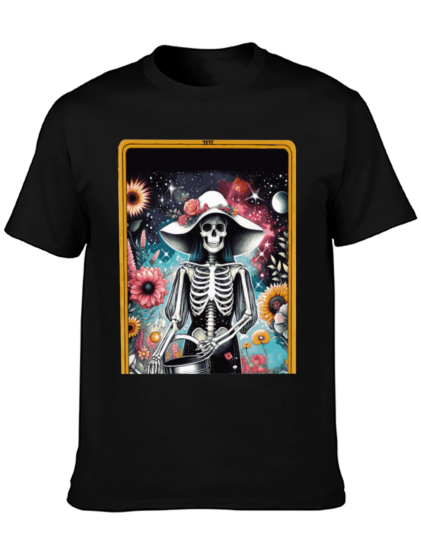 Floral Skeleton Tarot Card T-Shirt