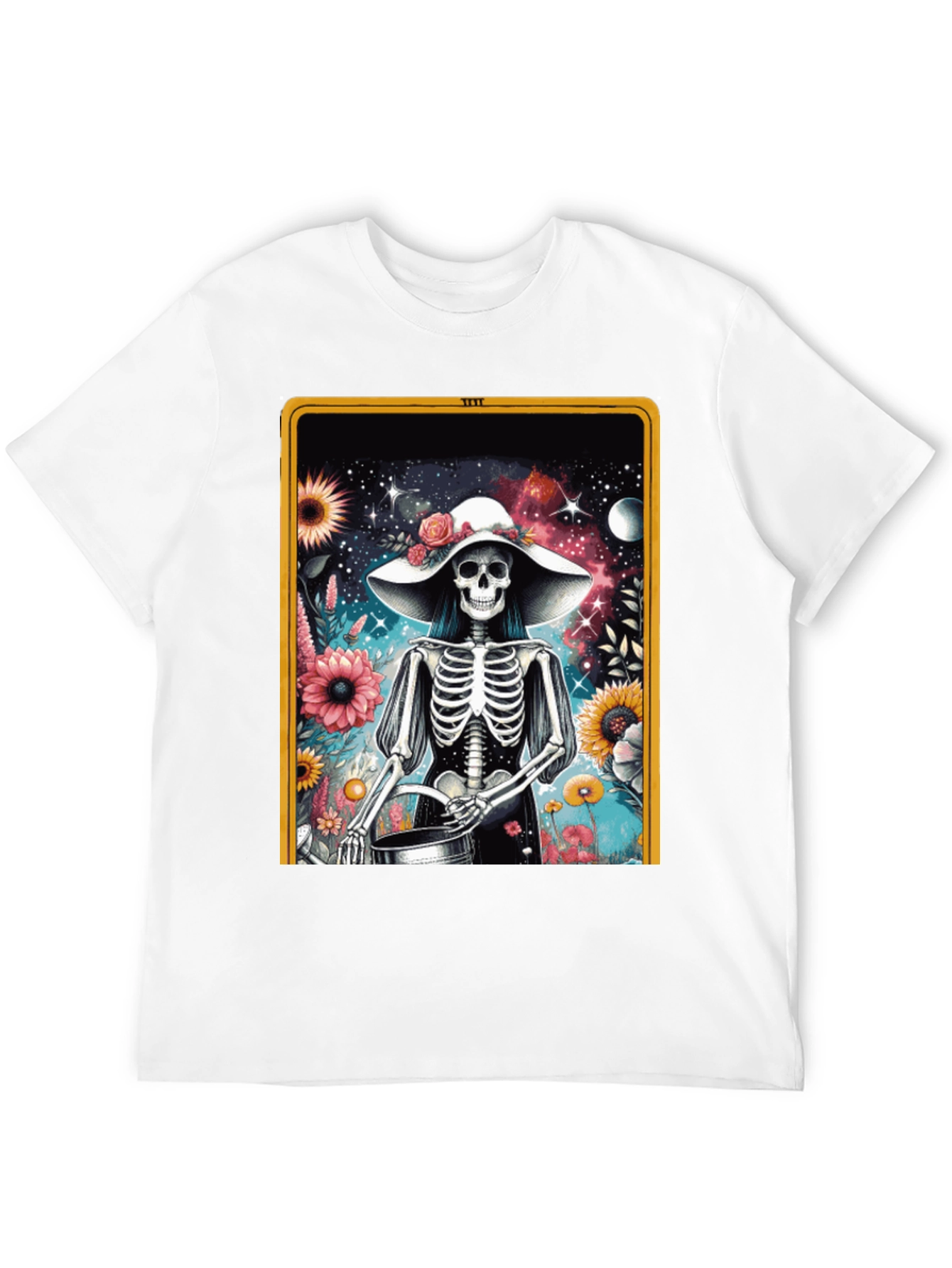 Floral Skeleton Tarot Card T-Shirt