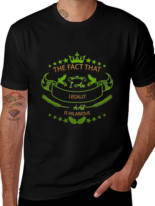 Humorous Legally an Adult Graphic Tee