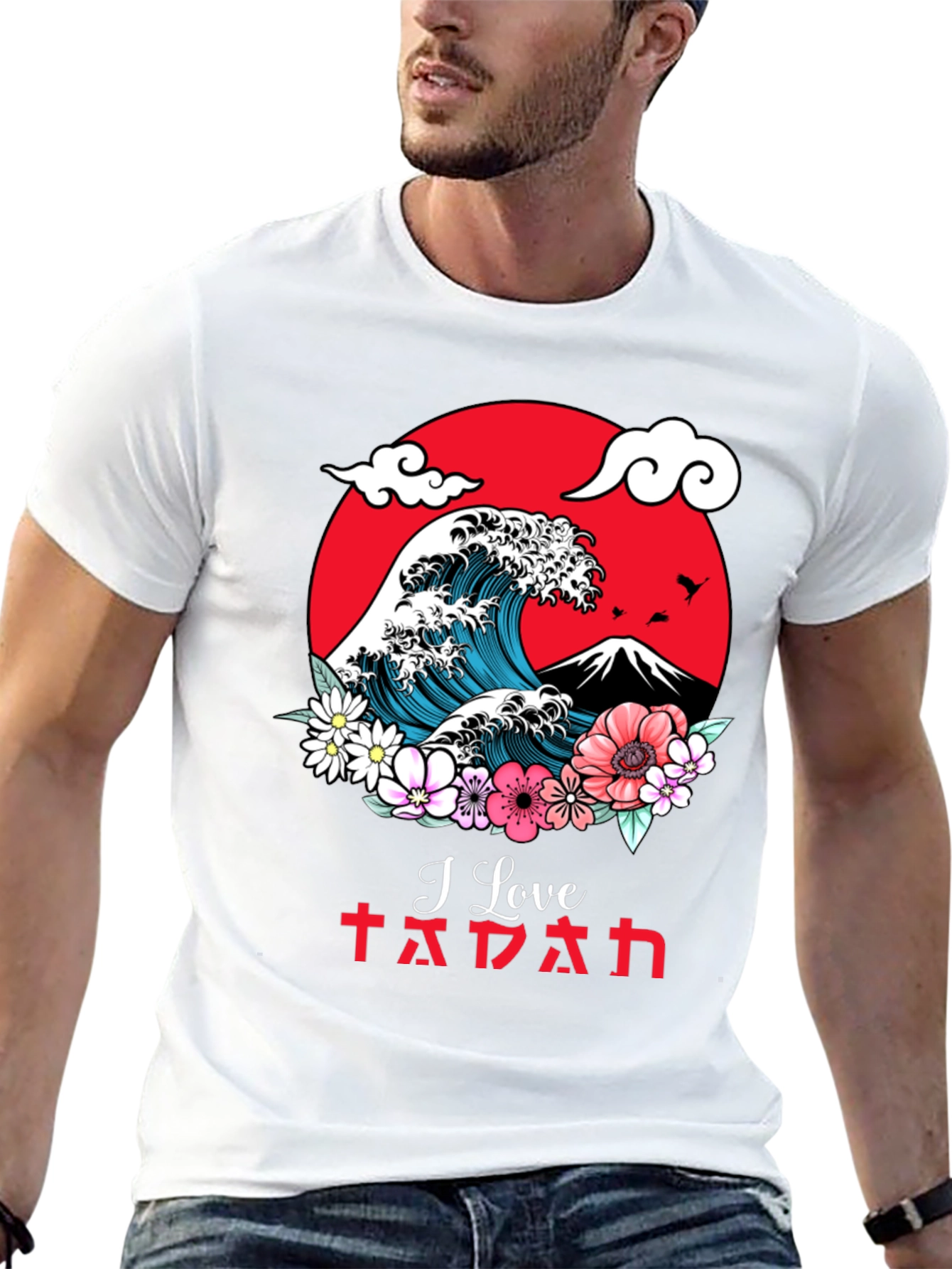 Japanese Wave Graphic T-Shirt - I Love Japan Tee