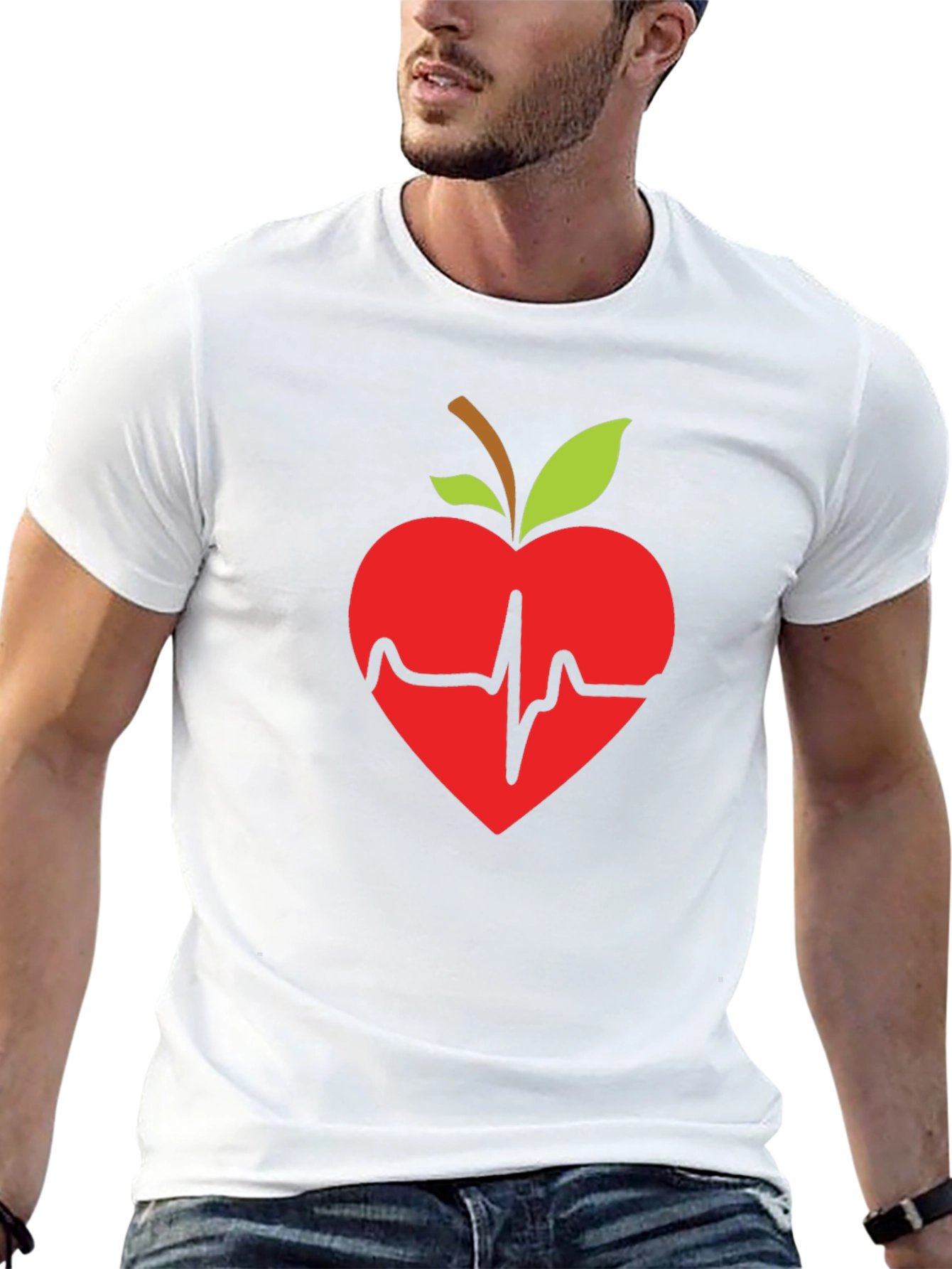Apple Heartbeat Graphic Tee - Black T-Shirt