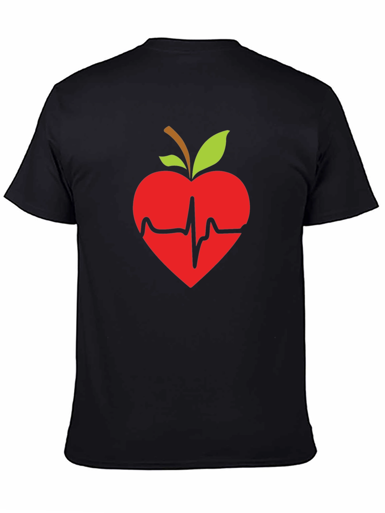 Apple Heartbeat Graphic Tee - Black T-Shirt